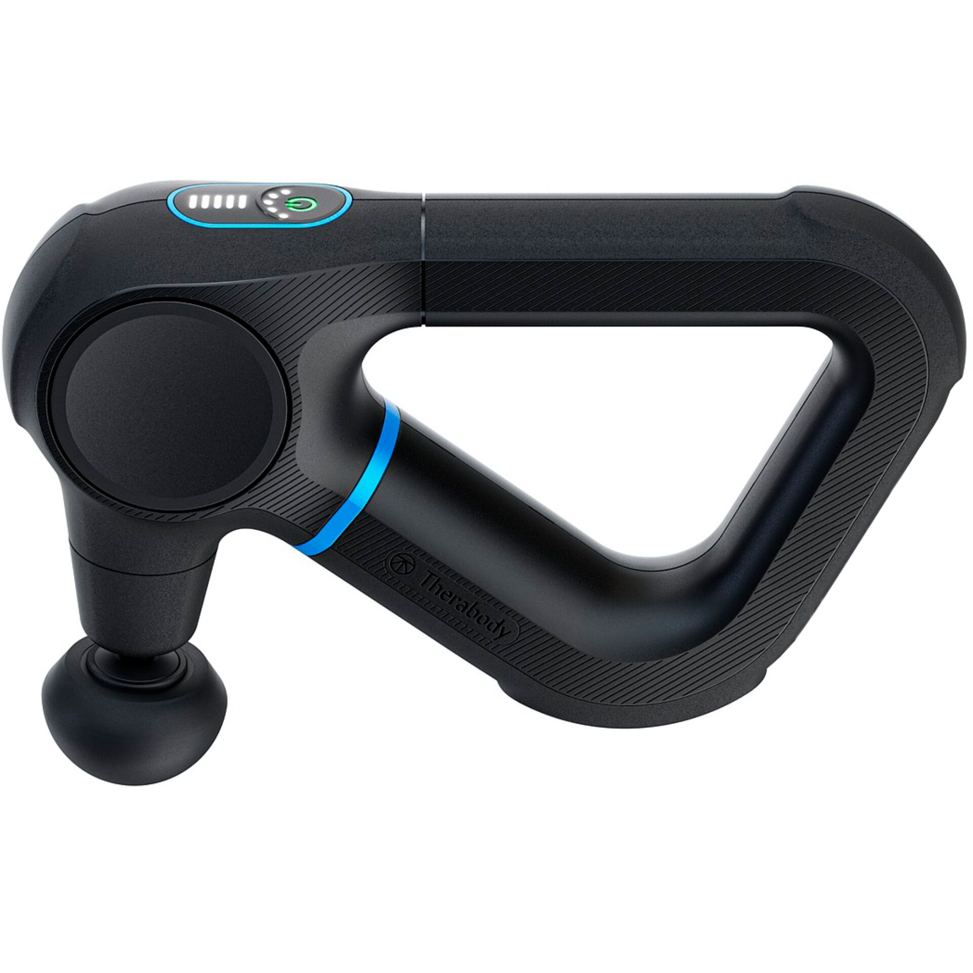 Massagegun, Oszillierendes Massagegerät, Handiges Gerät, Schwarz, Blaues Akzent