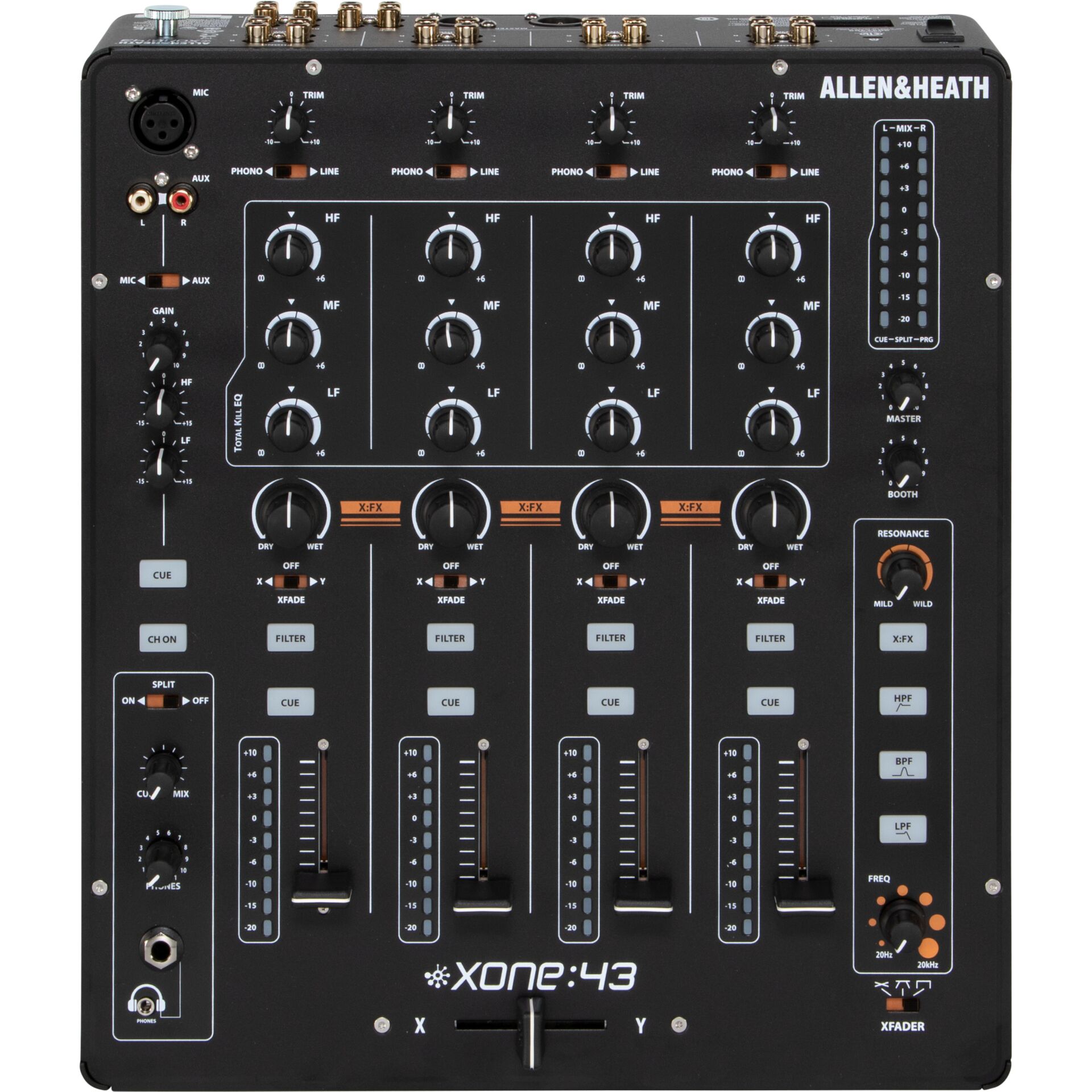 DJ-Mixer, Audio-Mixer, XONE:43, Allen & Heath, Fader-Panel