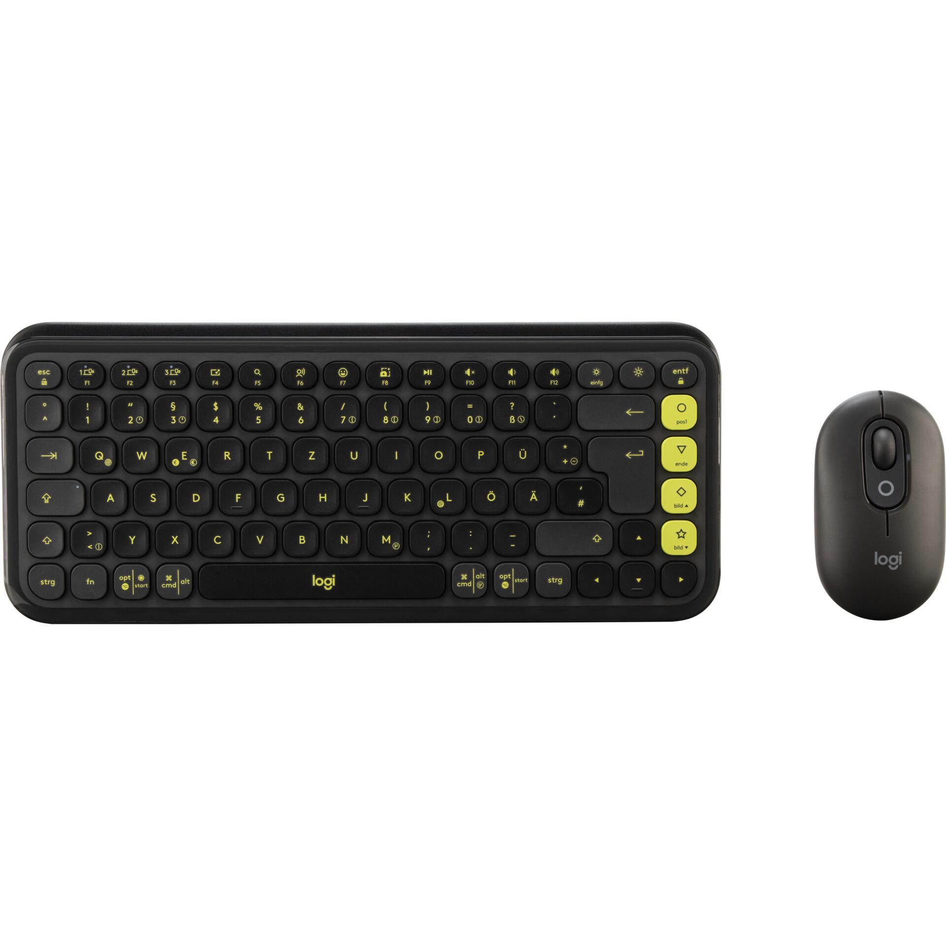Computer, Computerausrüstung, Computer-Tastatur, Elektronik, Hardware, Computer, Computerausrüstung, Computer-Tastatur, Elektronik, Hardware, Tastatur, Bluetooth, Funk Tastatur, Schwarz, Gelb Akzente