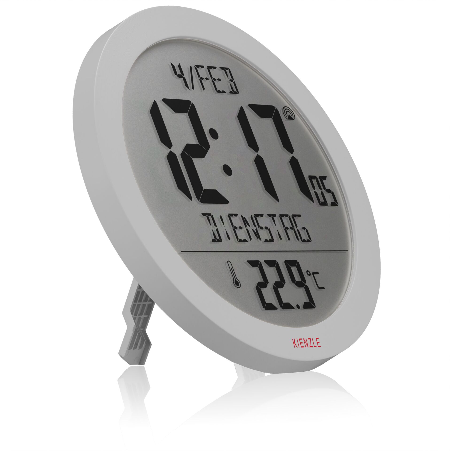 digitaluhr, thermometer, runder uhr, LED-anzeige, Kienzle