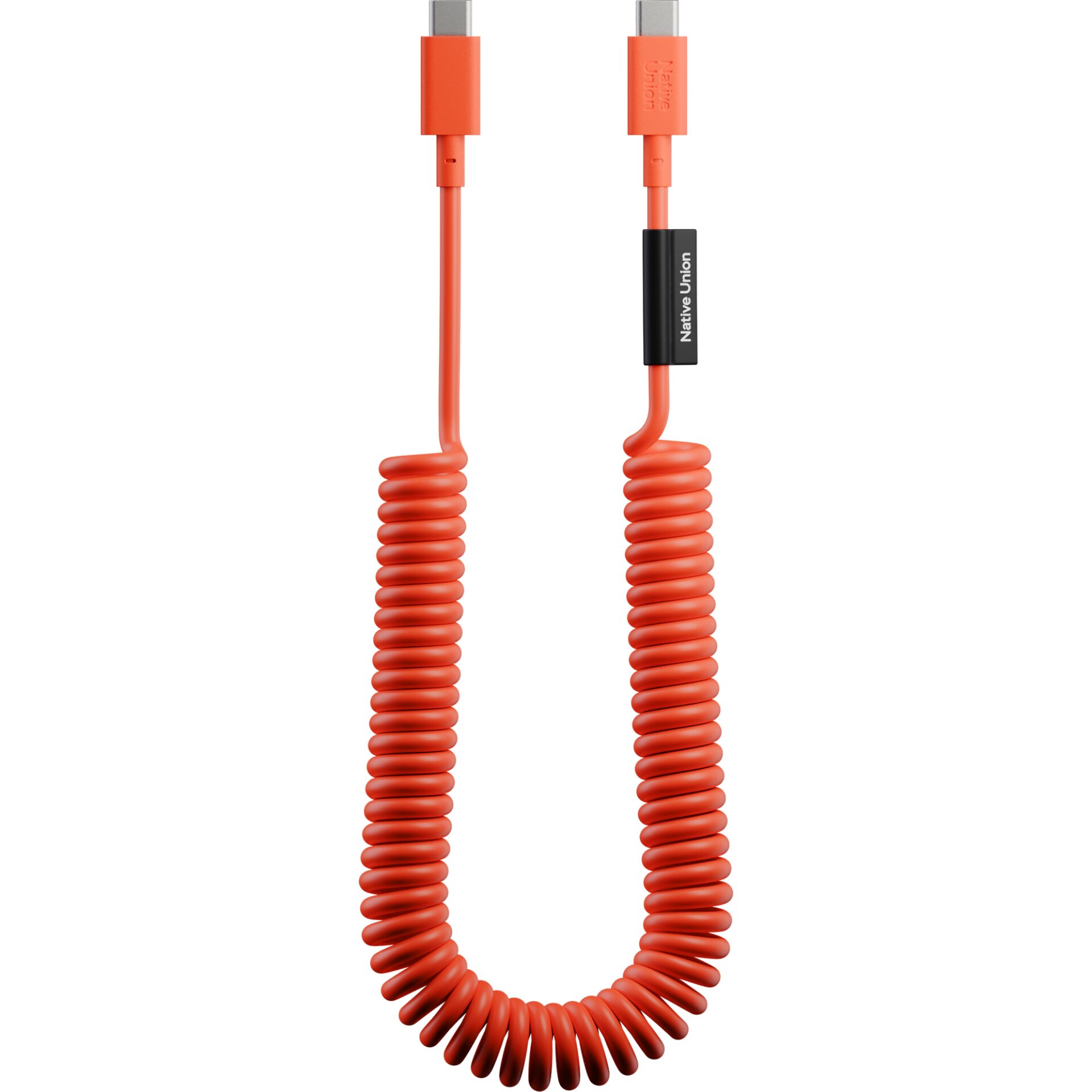 kabel, USB-C, gewickelt, orange, daten-laden