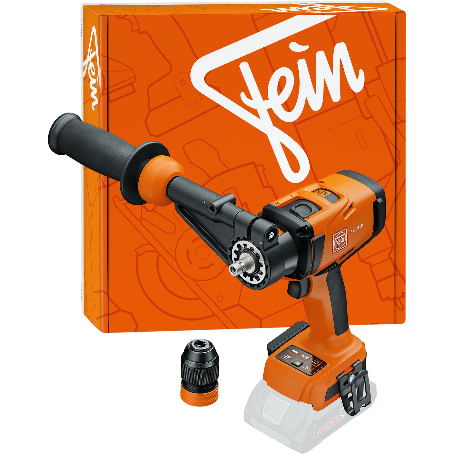 Akkuschrauber, Bohrmaschine, Drehwerkzeug, orange, Schaftadapter