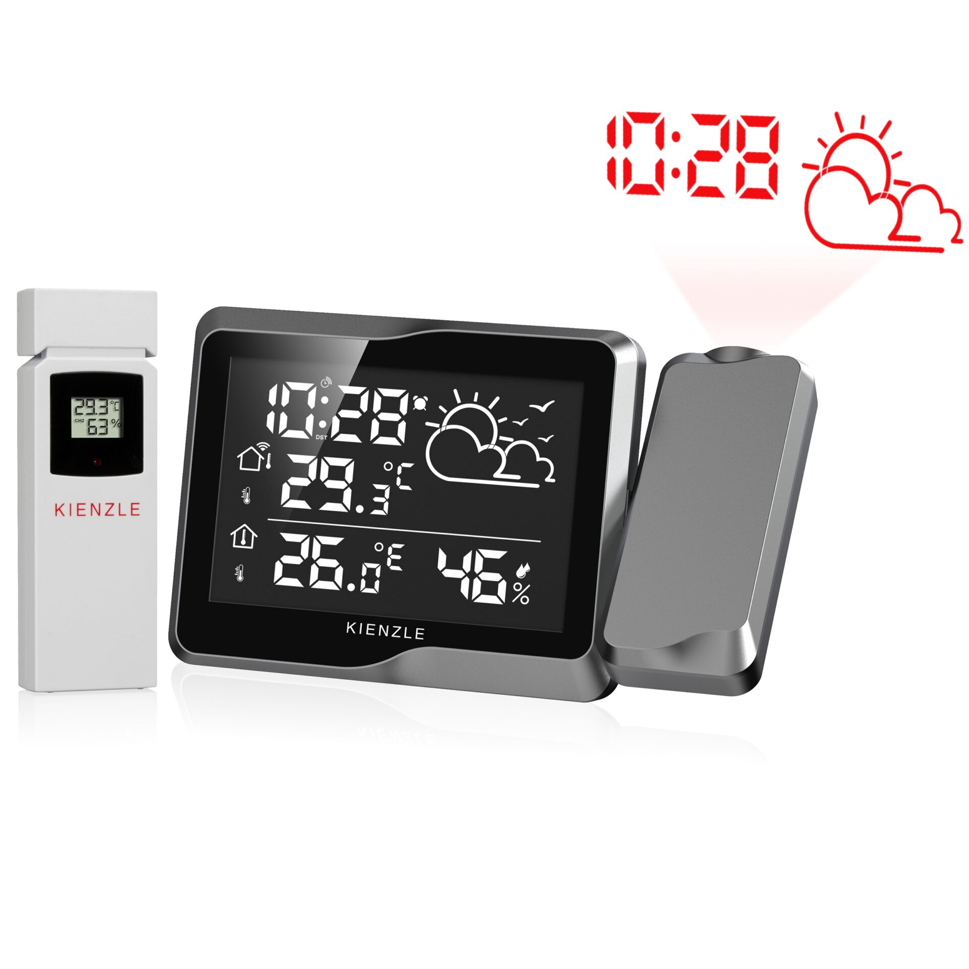 Wetterstation, Wetteranzeige, Digitaler Bildschirm, Wetterclock, Funk-Wetterstation