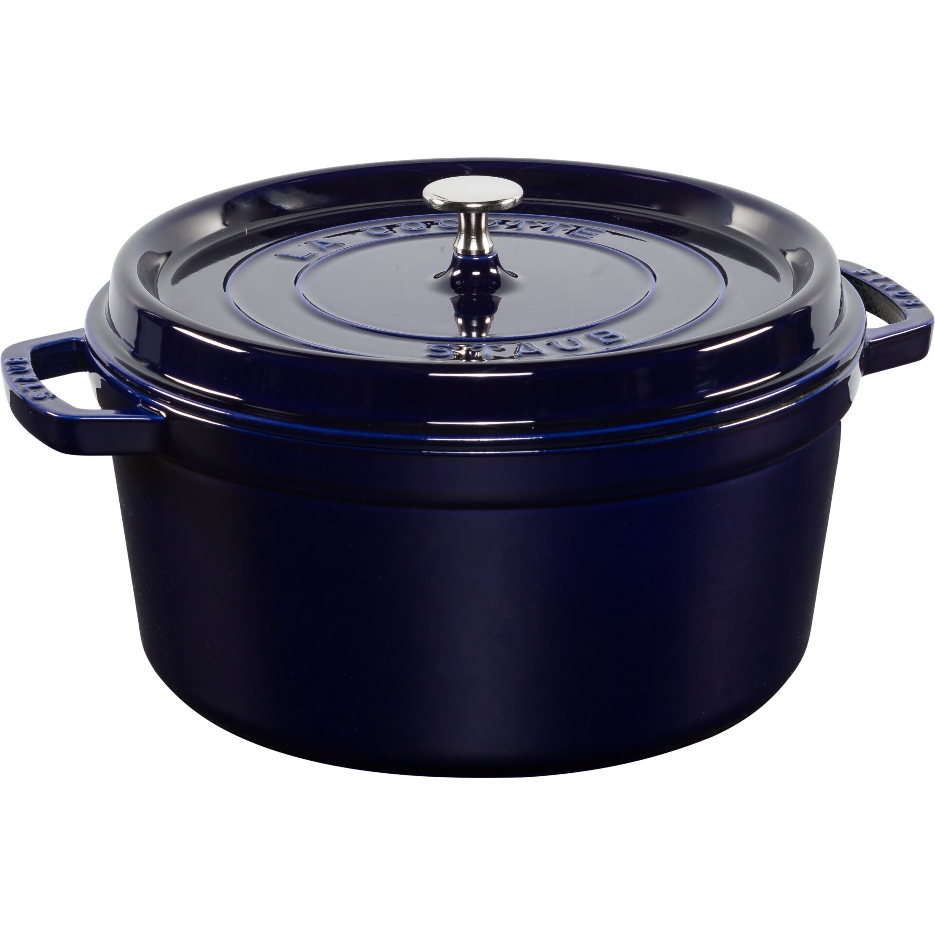 Gusseiserner Topf, Emaille Gusseisen, Staub-ähnlich, Blau, Deckelknopf