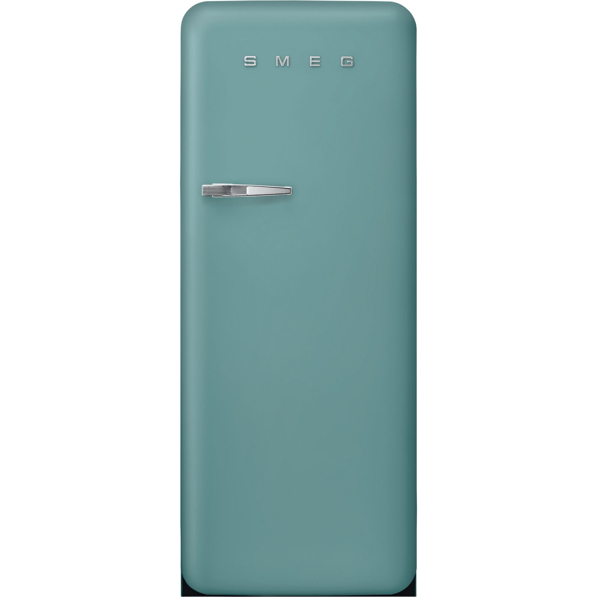 retroer Kühlschrank, teal Kühlschrank, Smeg Kühlschrank, abgerundete Kanten, Metallgriff