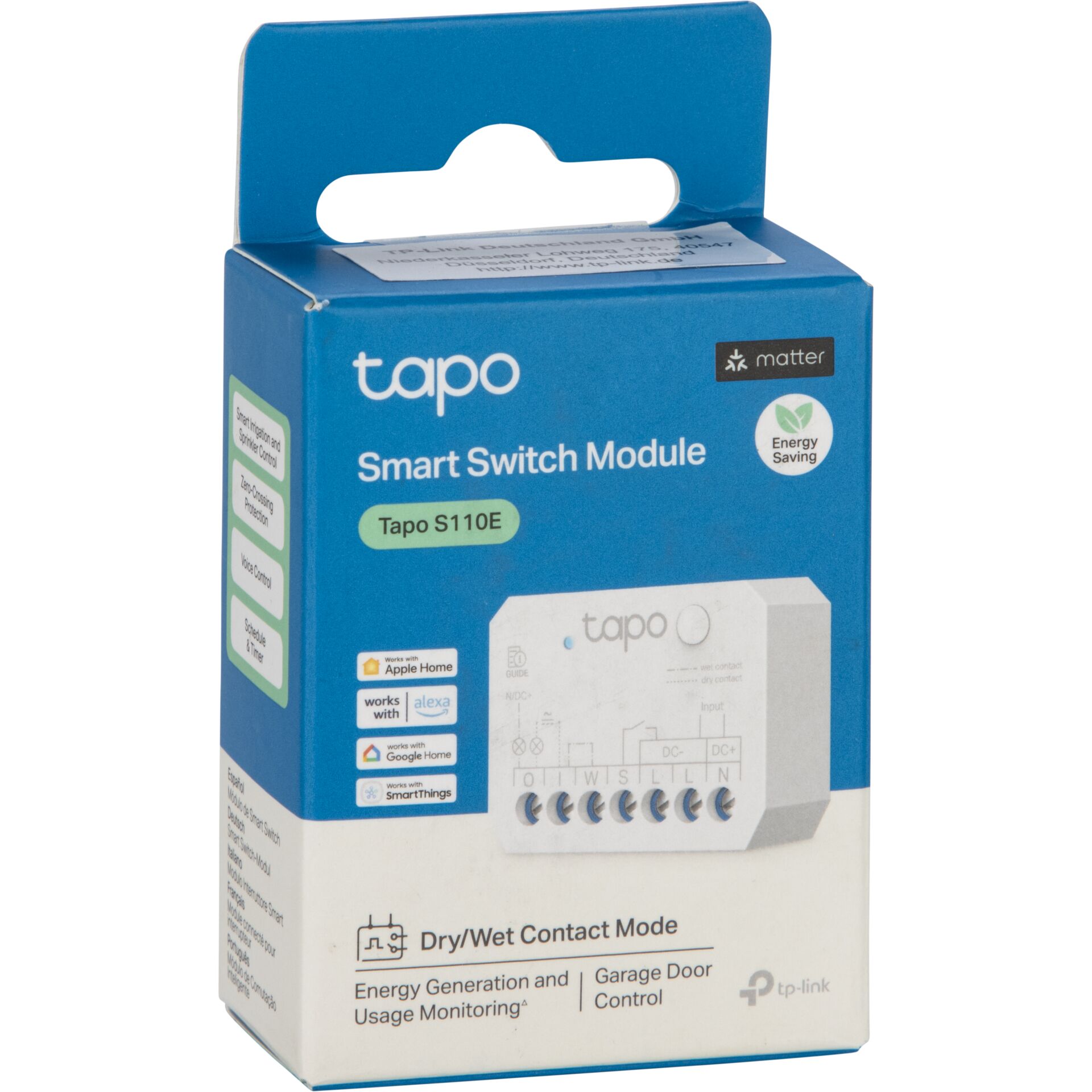 Smart Switch, Modul, Tapo S110E, Energiesparend, Trockene/Feuchte Kontaktmodus