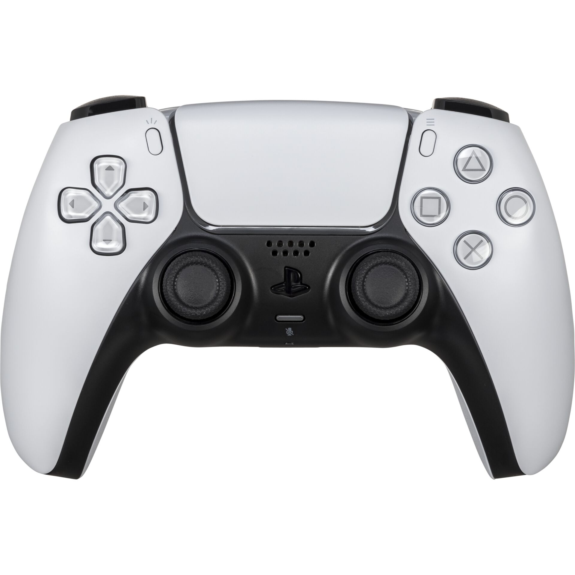 PlayStation 5-Controller, DualSense, kabellos Controller, weiß-schwarz, Tasten und Joysticks