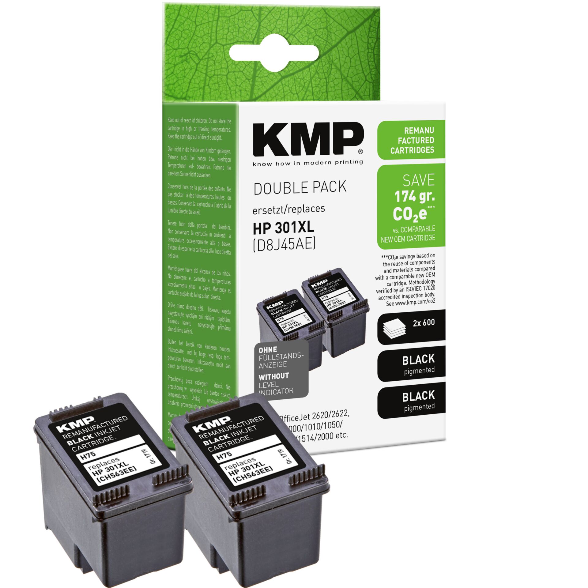 Adapter, Elektronik, Computer-Ausrüstung, Computerausrüstung, QR-Code, Tintenpatronen, Druckertinte, HP 301XL, Nachfüllpatronen, KMP Doppelpack