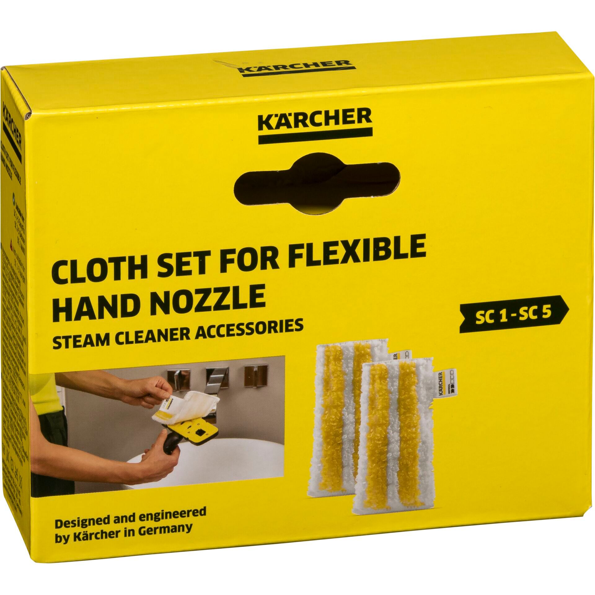 Dekoration für Zuhause, Handdüse, Tuchset, Dampfreiniger, gelbe Verpackung, Kärcher