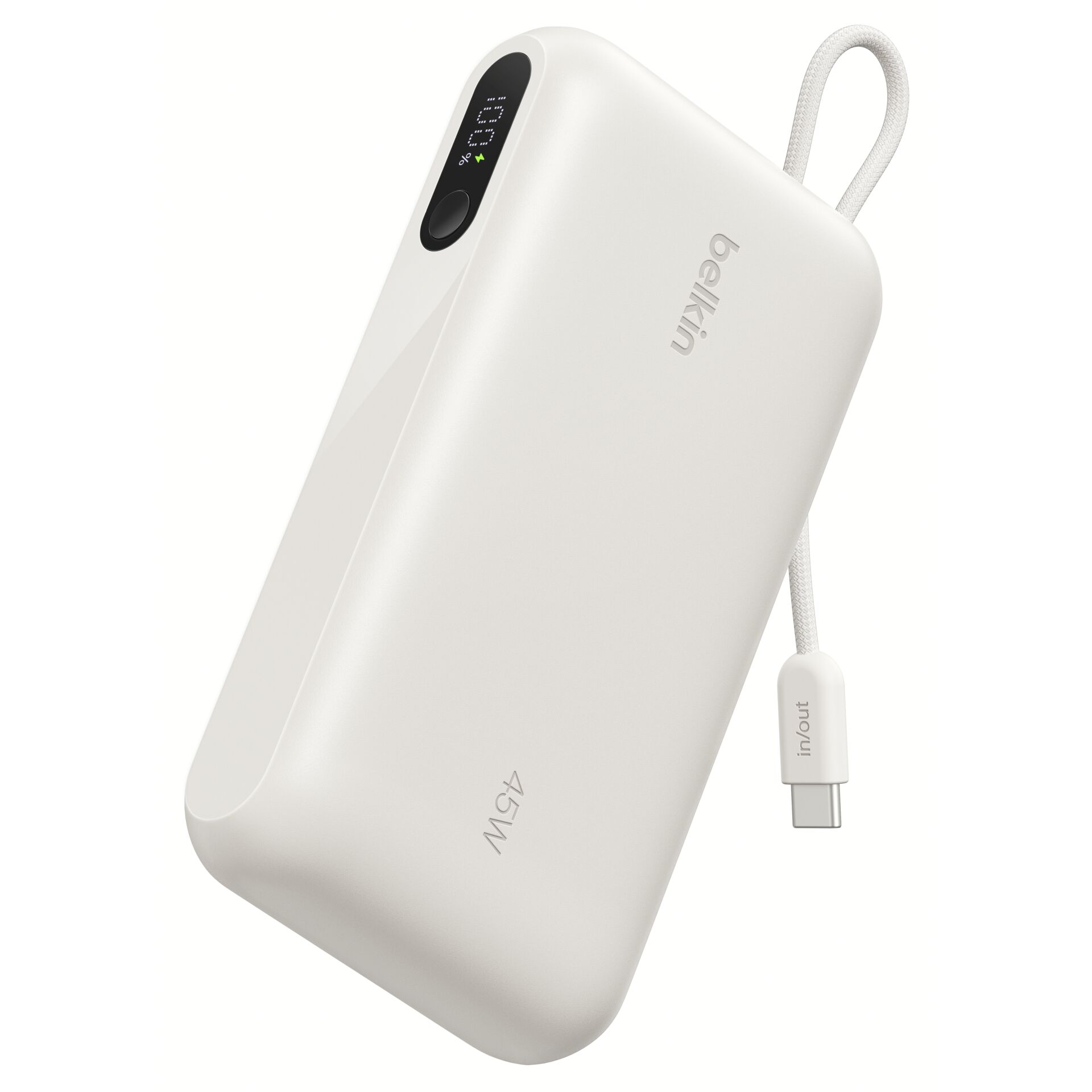 Powerbank, USB-C, Weiß, Schlank, Lanyard