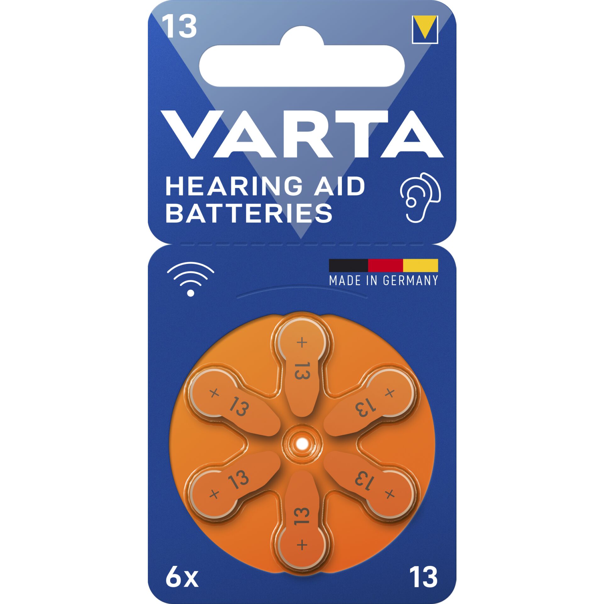 1x6 Varta Hearing Aid Batter. 13  Hörgeräte Batterien  24606101416