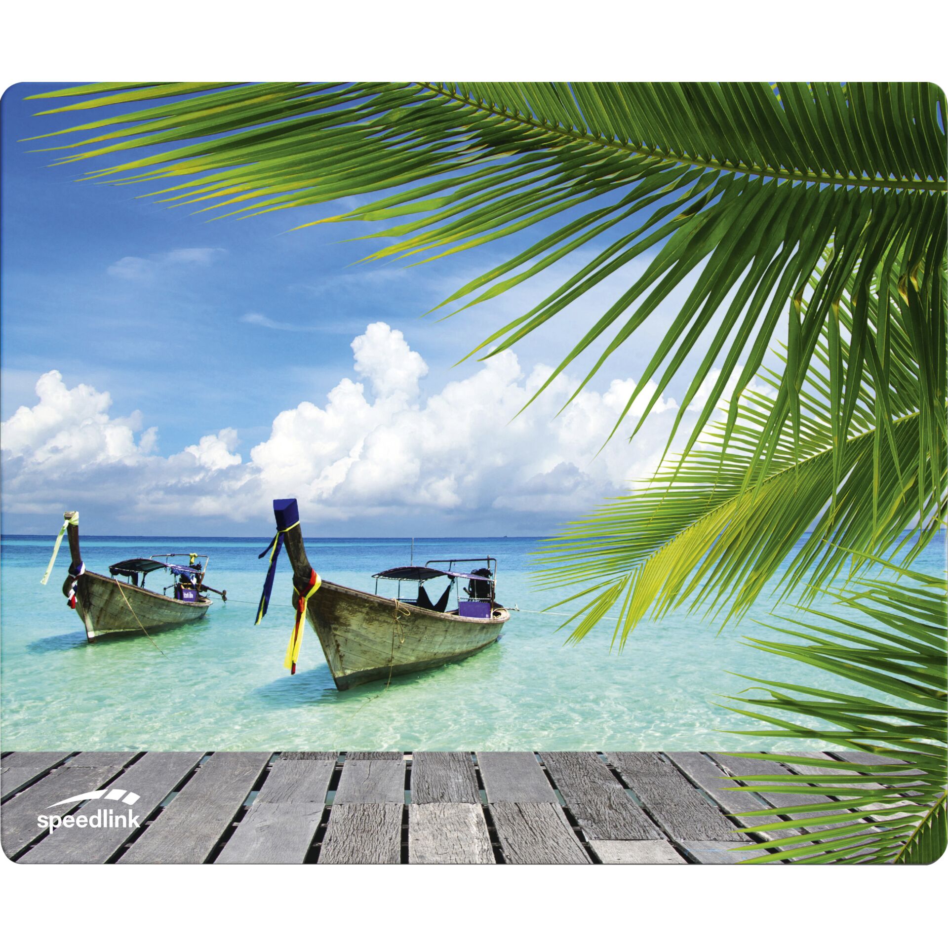tropisch, Strand, Boote, Palme, Pier