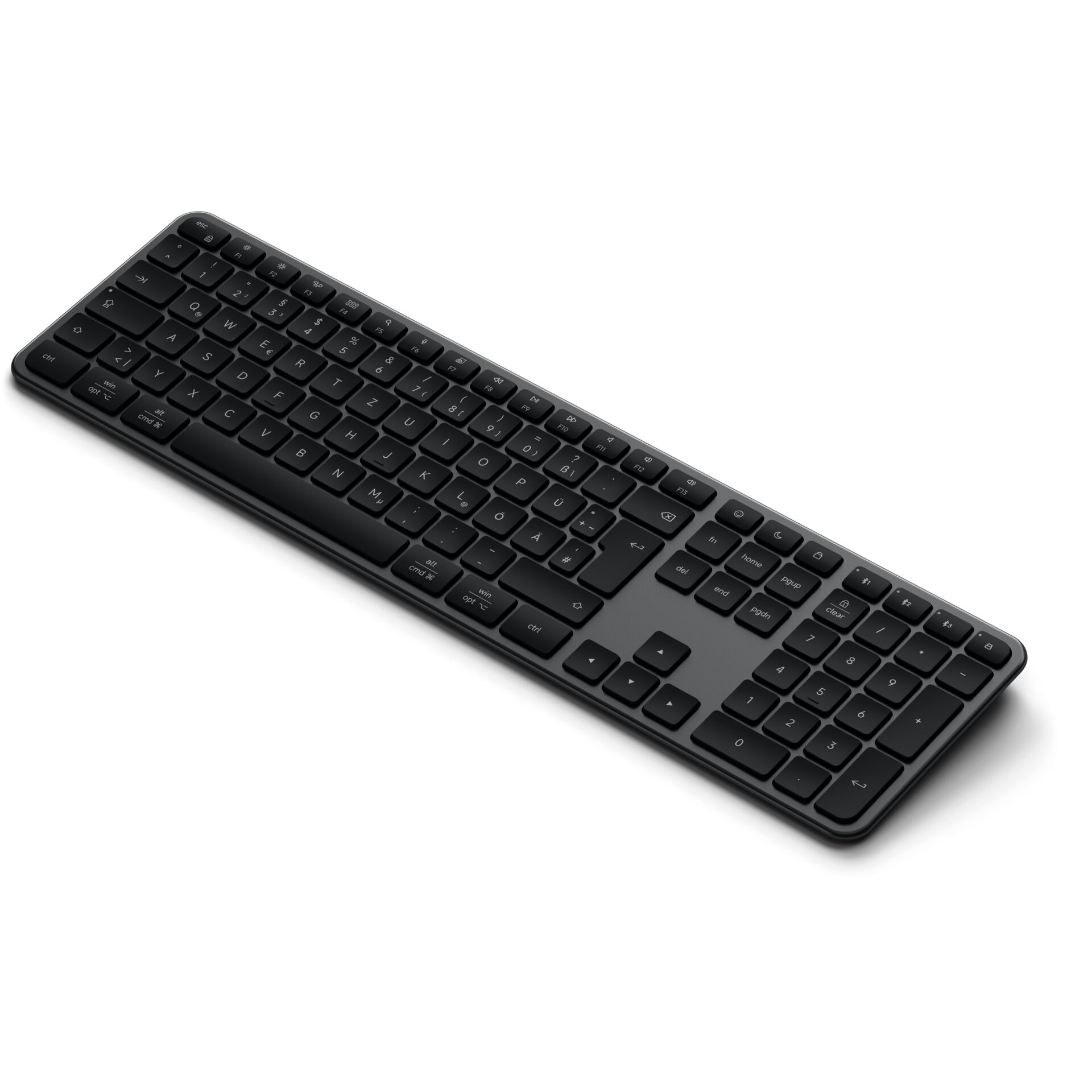 Tastatur, QWERTZ-Layout, Schwarz, Kabellose Tastatur, USB-Tastatur