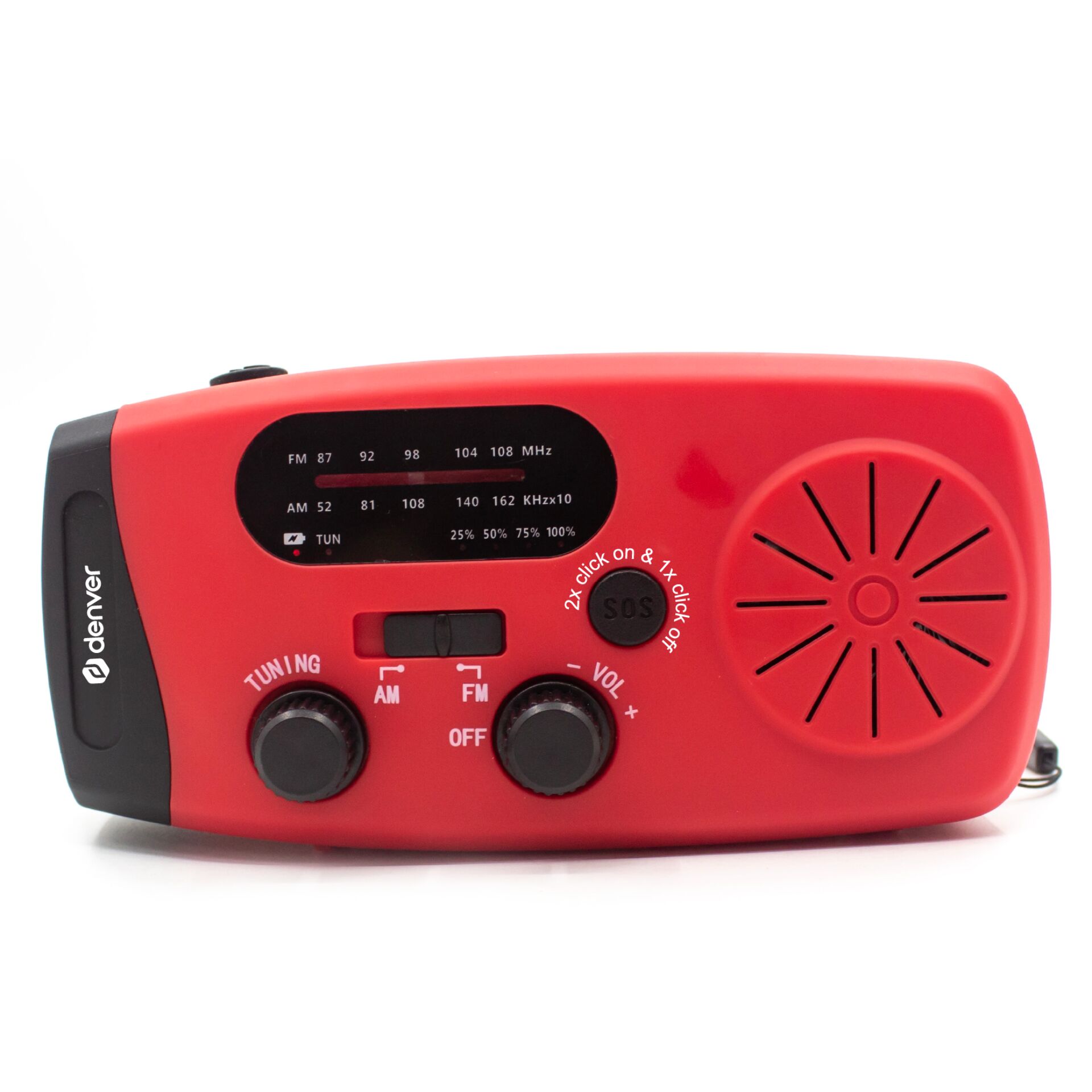 Radioreceiver, Tragbares Radio, AM FM Radio, rote Farbe, Einstellknöpfe