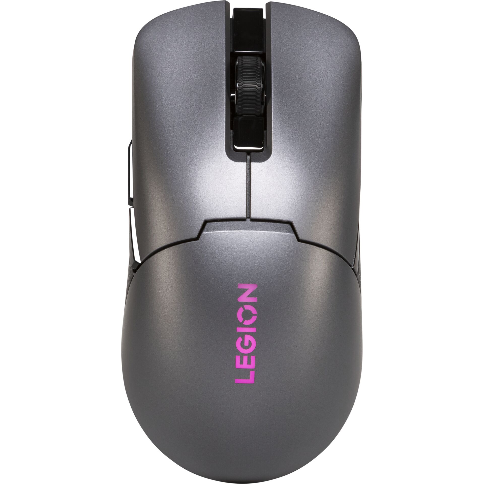 drahtloser Maus, ergonomisch, grau, rosa Logo, Scrollrad