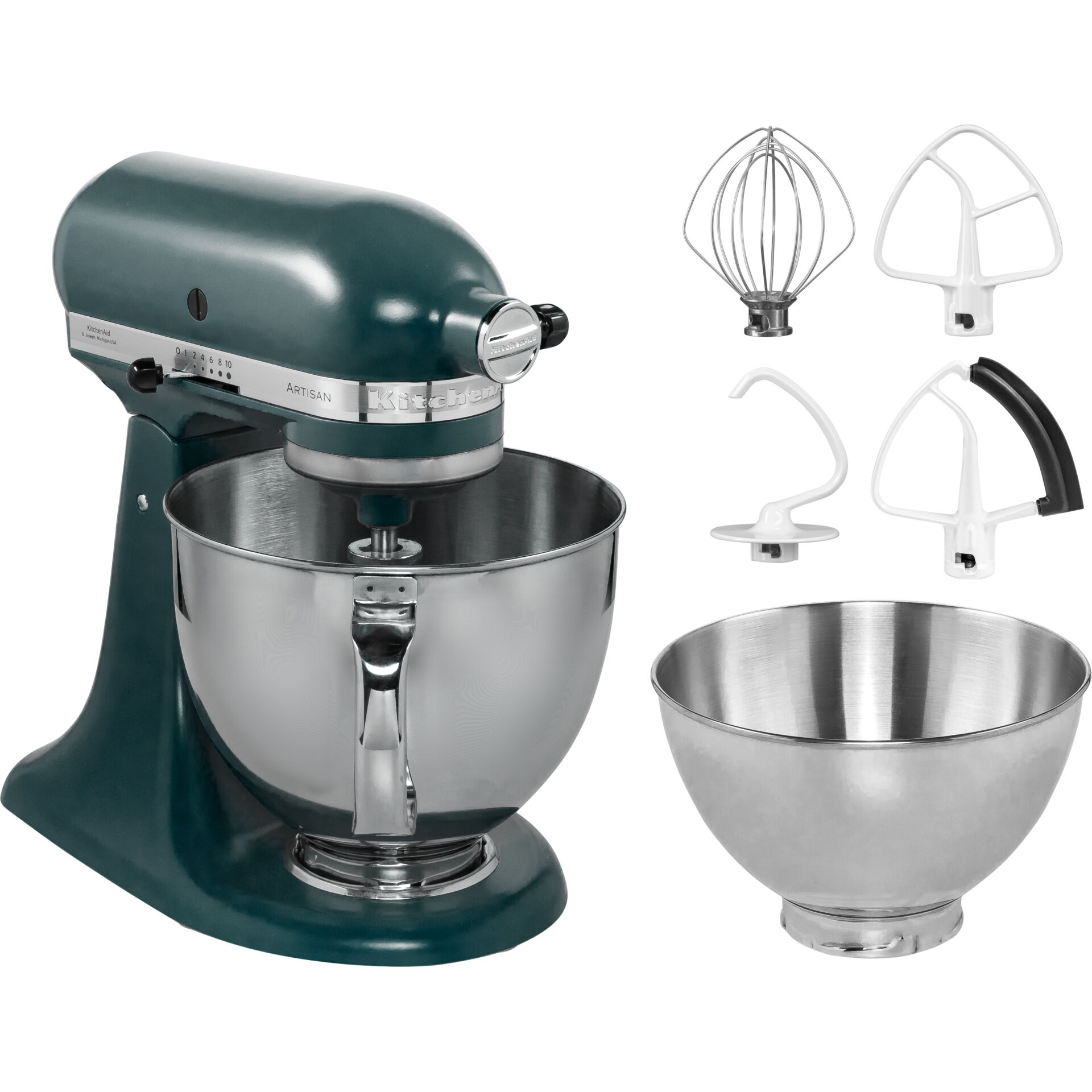 Küchenmixer, Standmixer, Metall-Schüssel, Zubehörsatz, grüner Mixer
