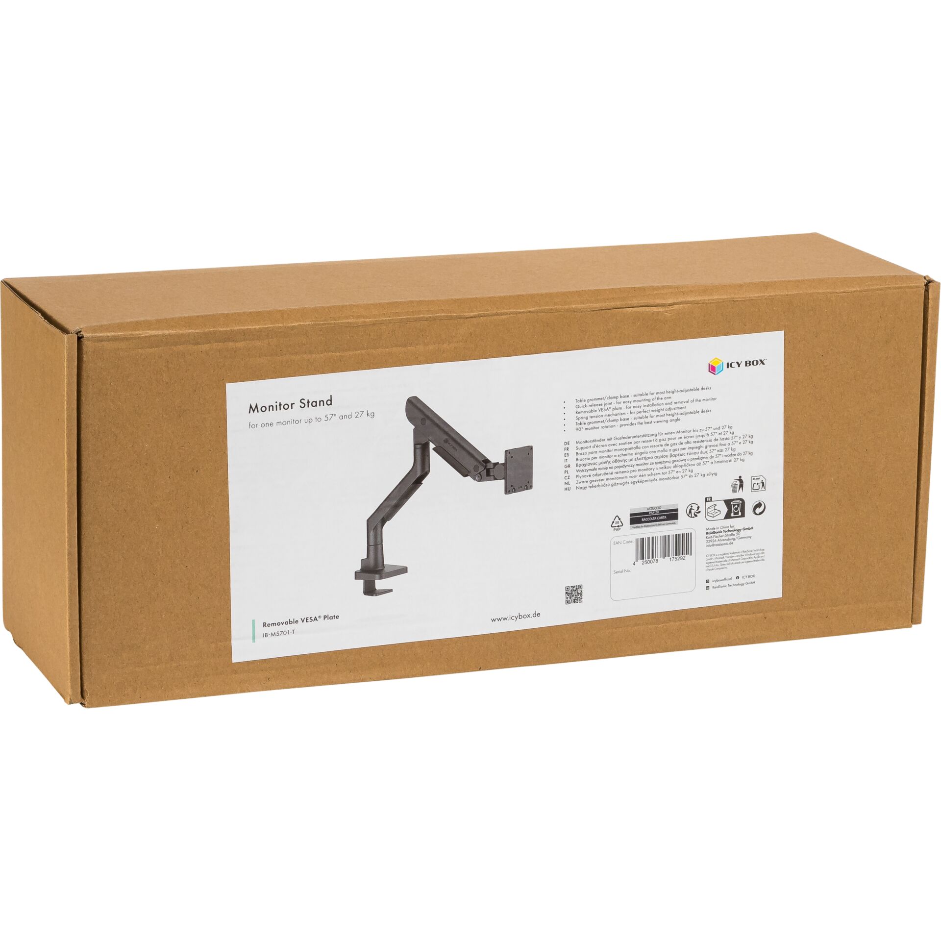 Monitorarm, Bildschirmhalterung, VESA-Platte, Montagearm, Kunststoffverpackung