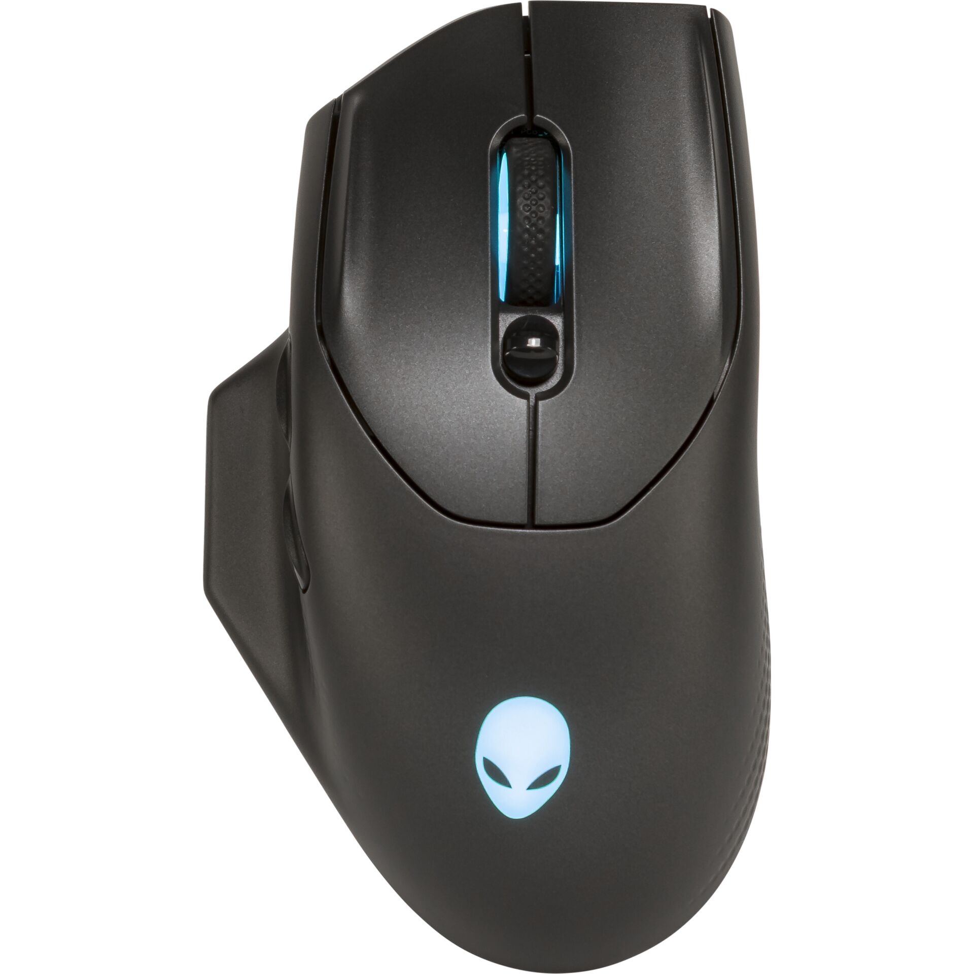 Gaming-Maus, Kabellos, Schwarz, Blaue Beleuchtung, Alien-Logo