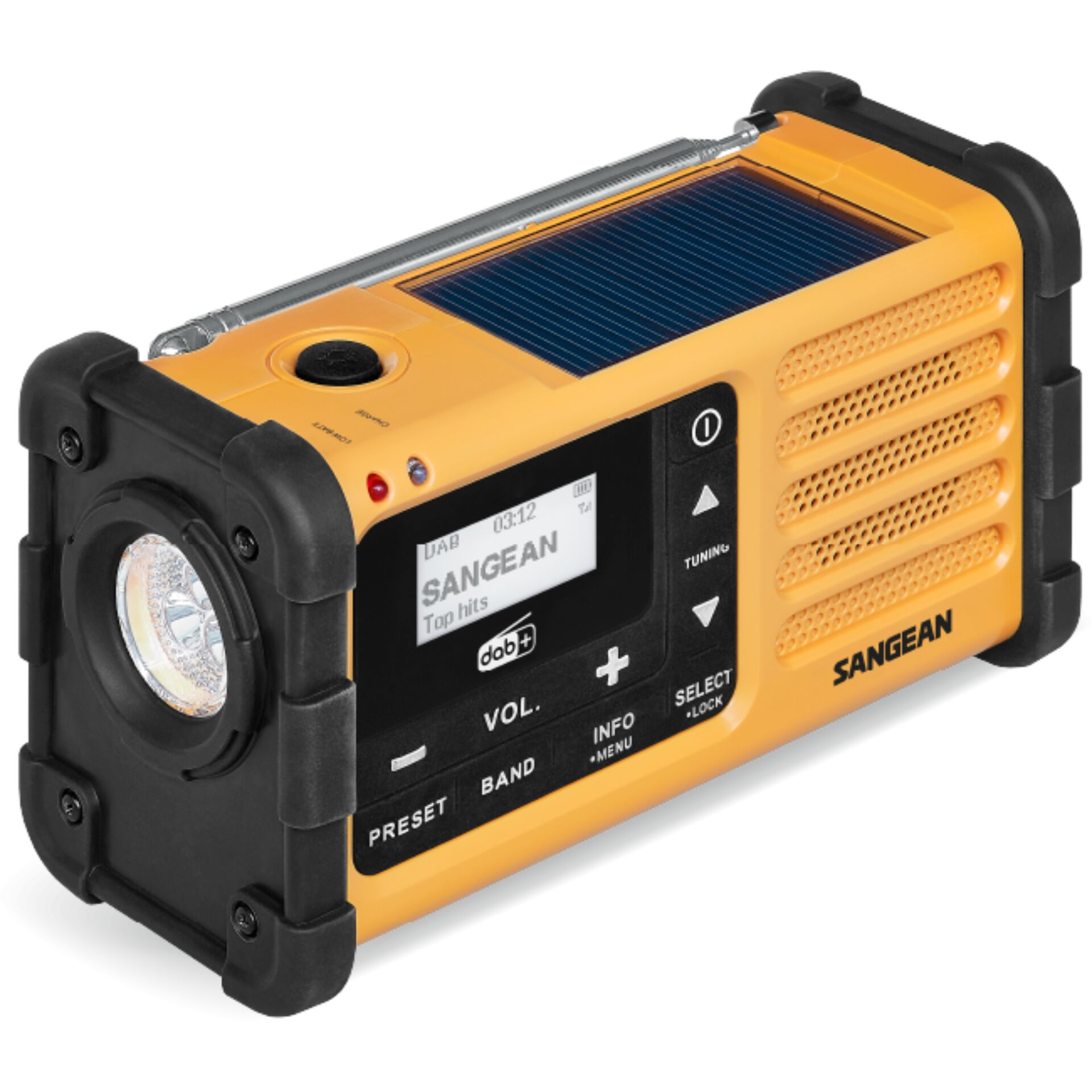 Handheld Radio, Solarpanel, Tragbares Radio, LED-Licht, Digitalanzeige