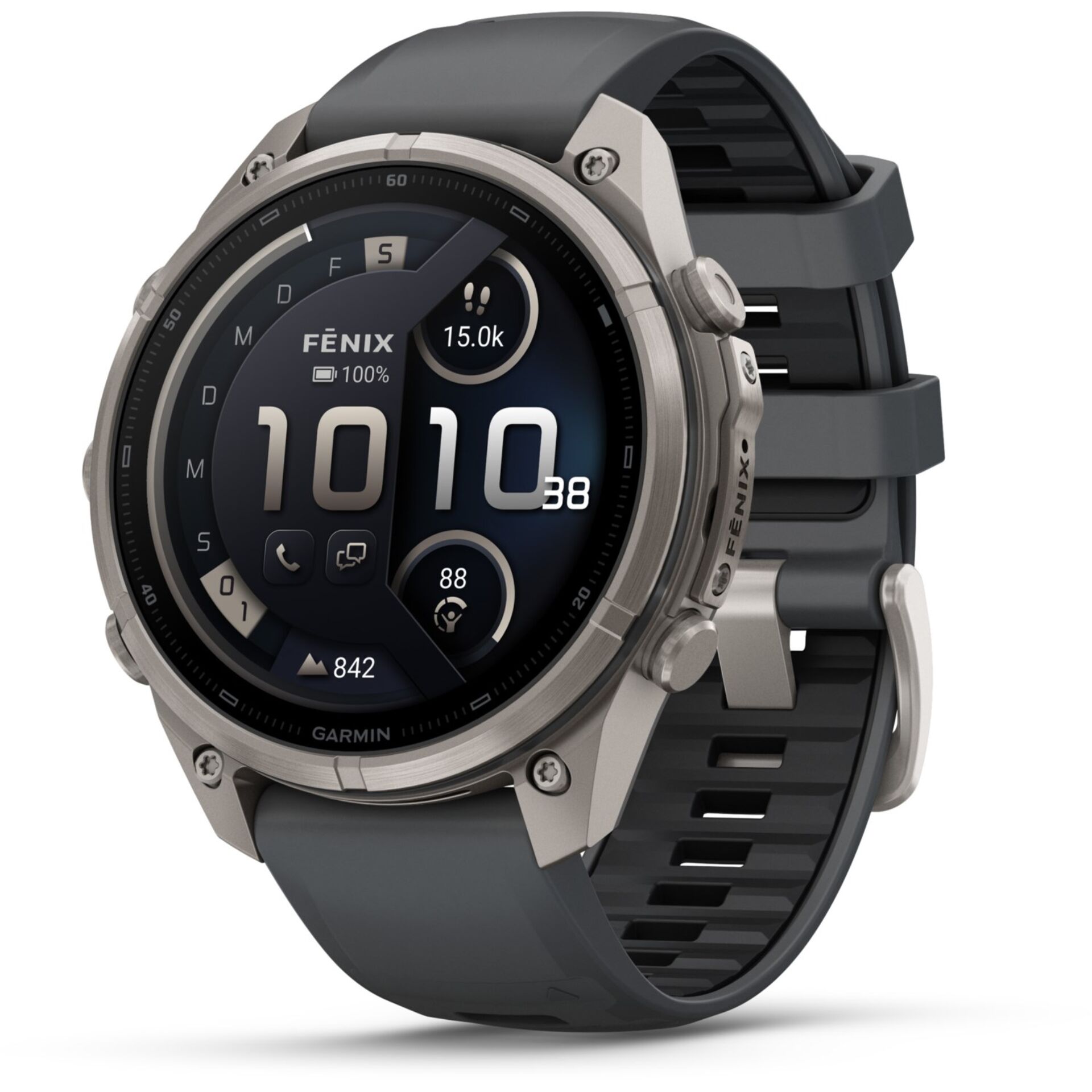 Smartwatch, Garmin Fenix, Touchscreen, Silicone strap, Runder Uhr