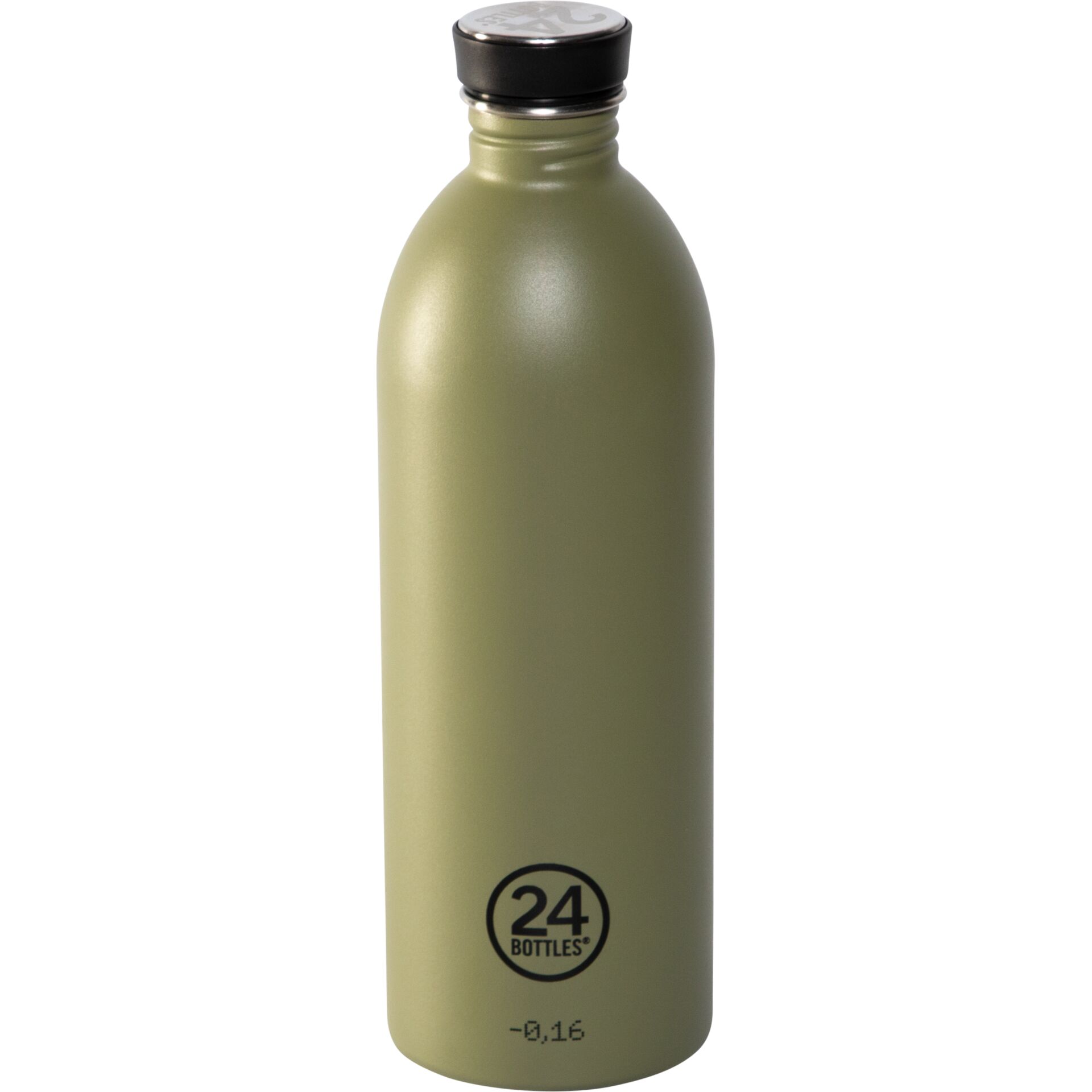 Stahlflasche, Olivegrün, Wiederverwendbare Flasche, Betriebene Verschluss?, 24 Bottles Logo