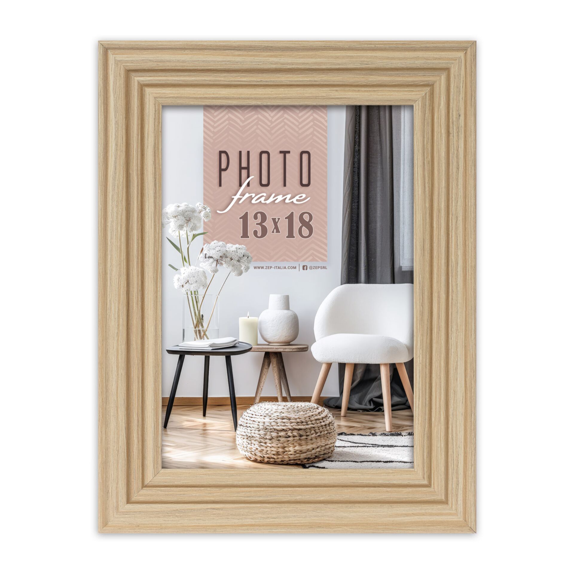 Bildrahmen, Holzrahmen, Beiger Rahmen, Wohnaccessoire, Fotoaufhängung