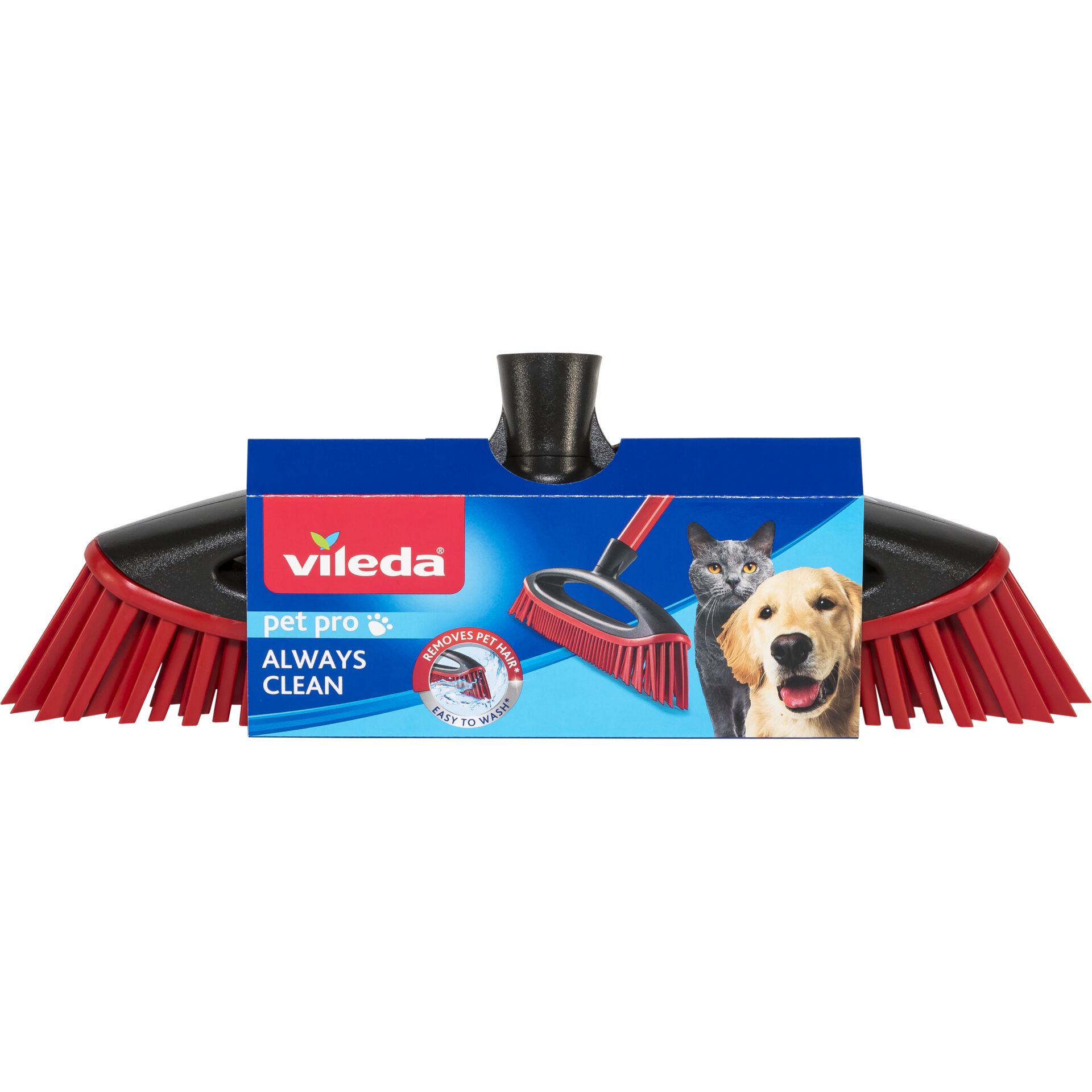 Tierbürste, Kämmen, Rote Borsten, Hund Katze, Vileda Markenetikett