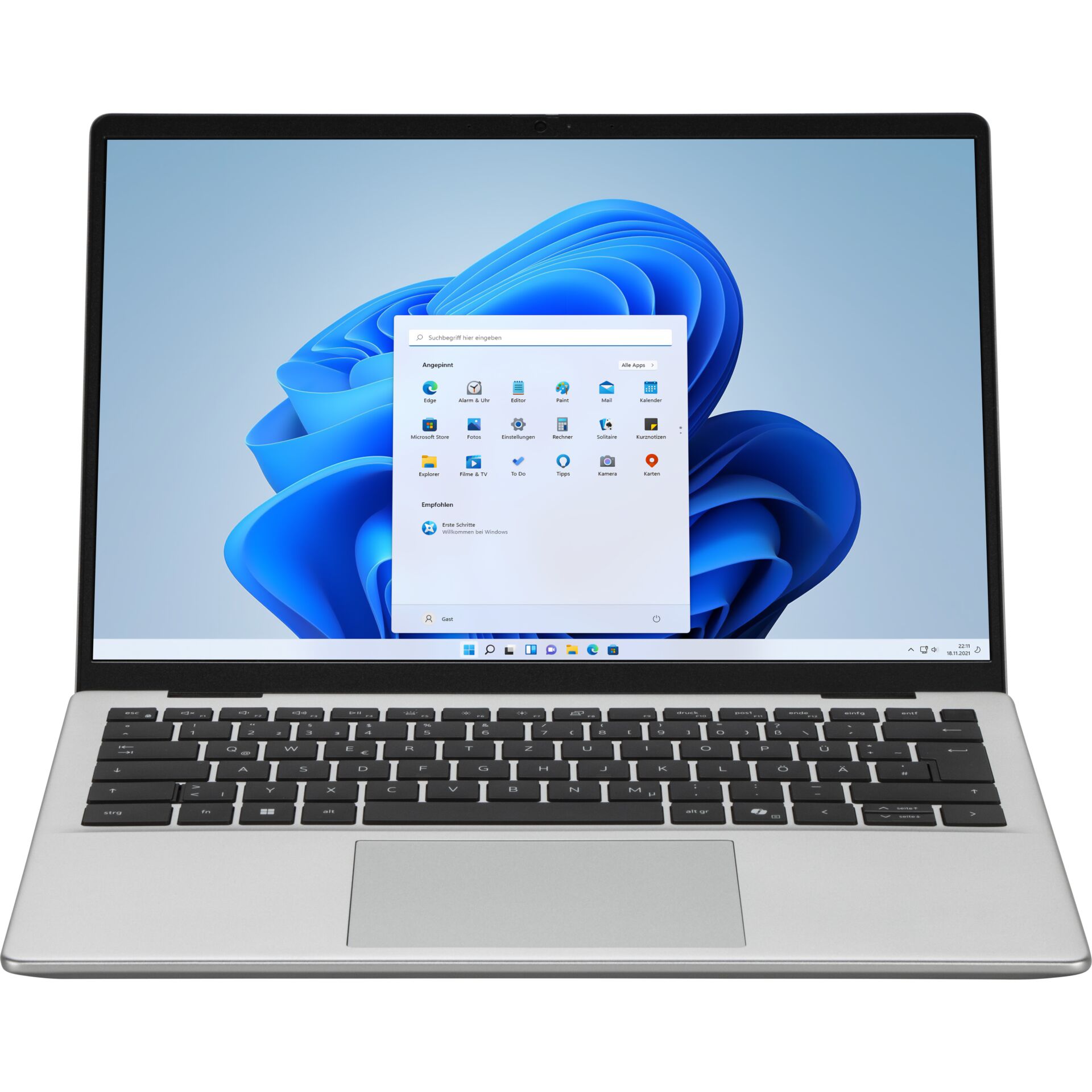 laptop, notebook, silber, Tastatur, Windows