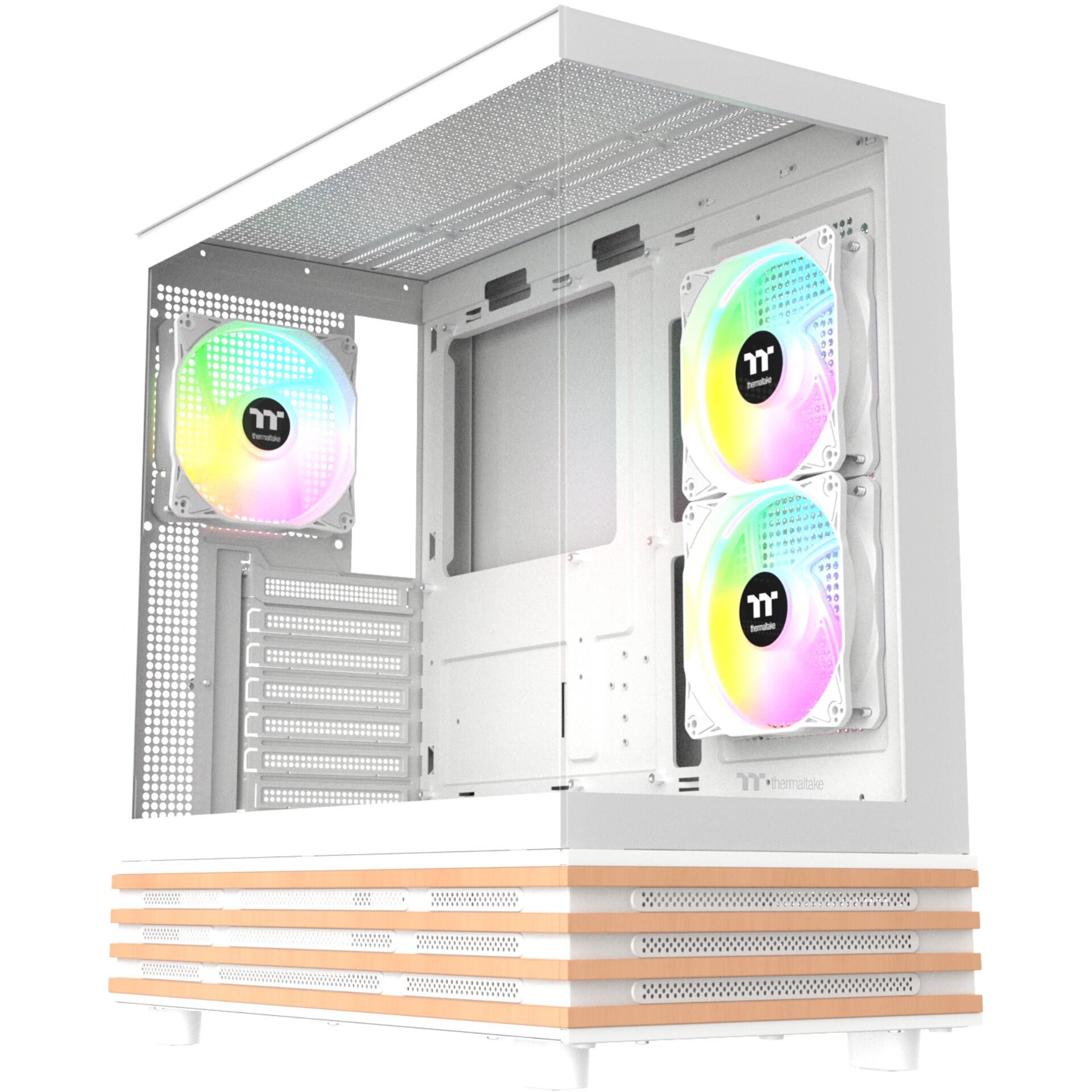 PC-Gehäuse, Midi-Tower, RGB-Lüfter, Seitenfenster, Schwarz-weiß