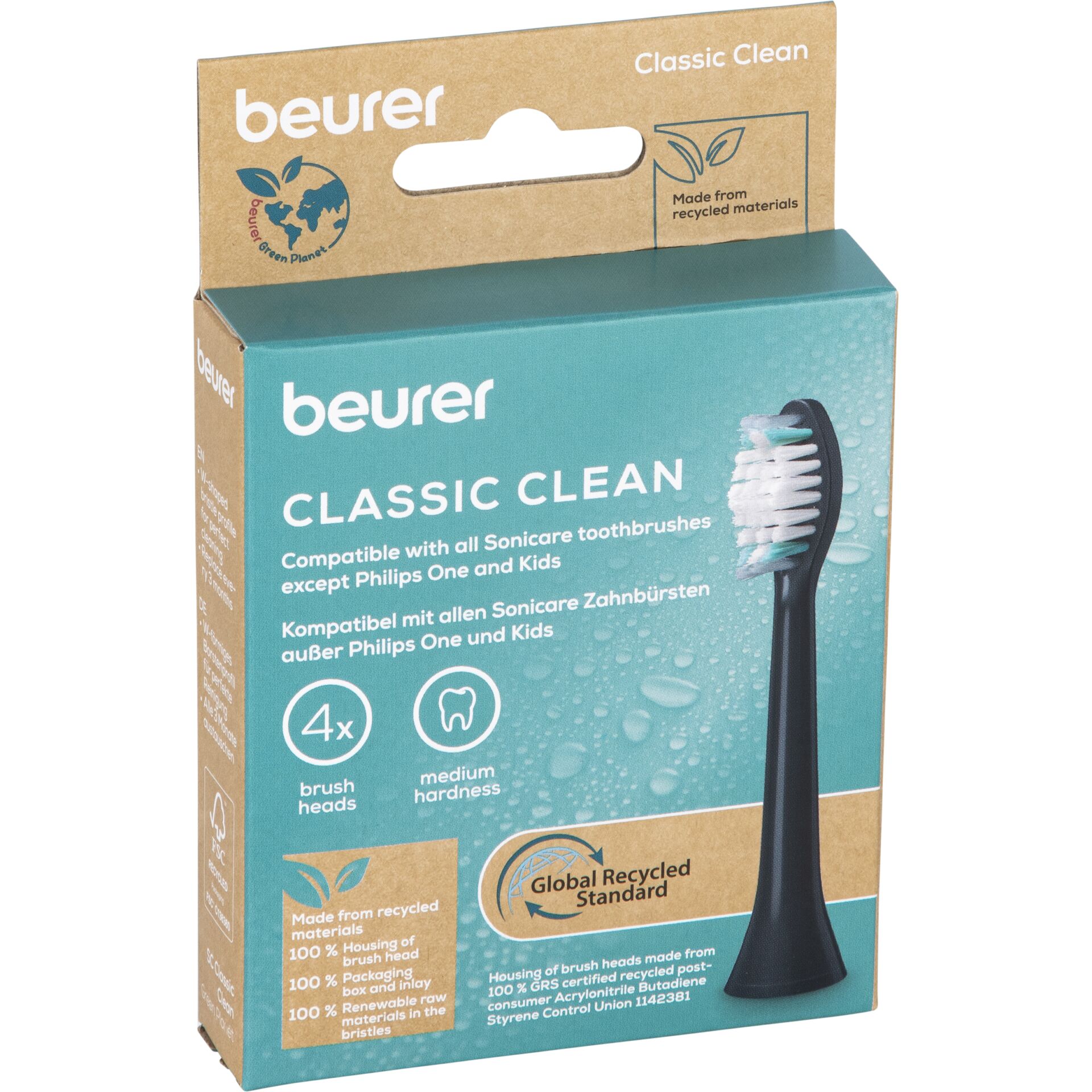 Zahnbürstenkopf, Bürstenkopf, Zahnbürste, Classic Clean, Schaumzähne