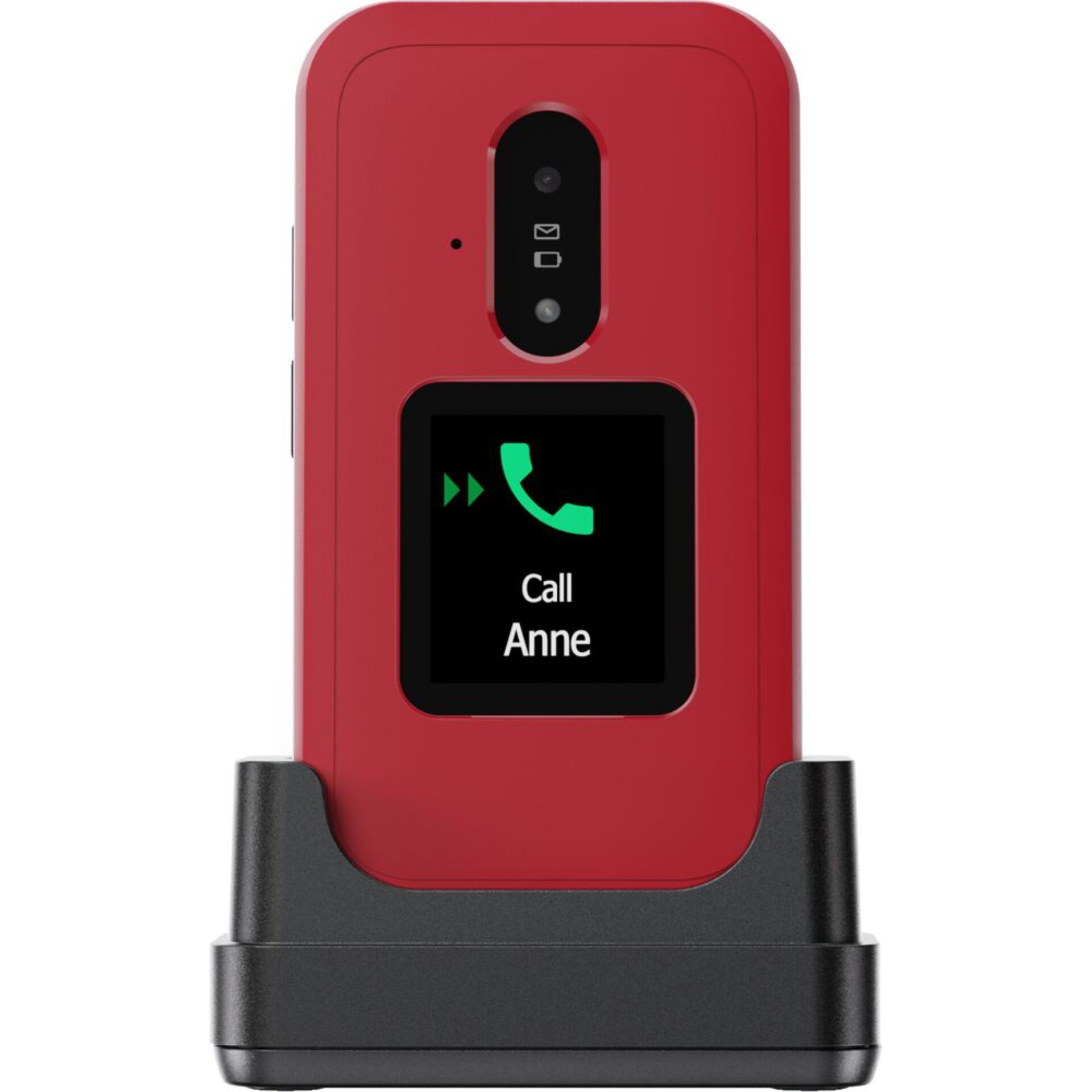 Notiztelefon, Flip-Phone, Rot, Touchdisplay, Anrufanzeige