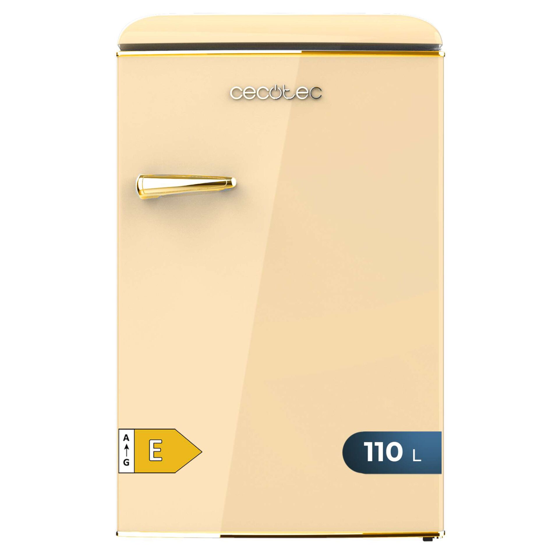 Kühlschrank, Mini Kühlschrank, Beige, Energieklasse E, 110 Liter