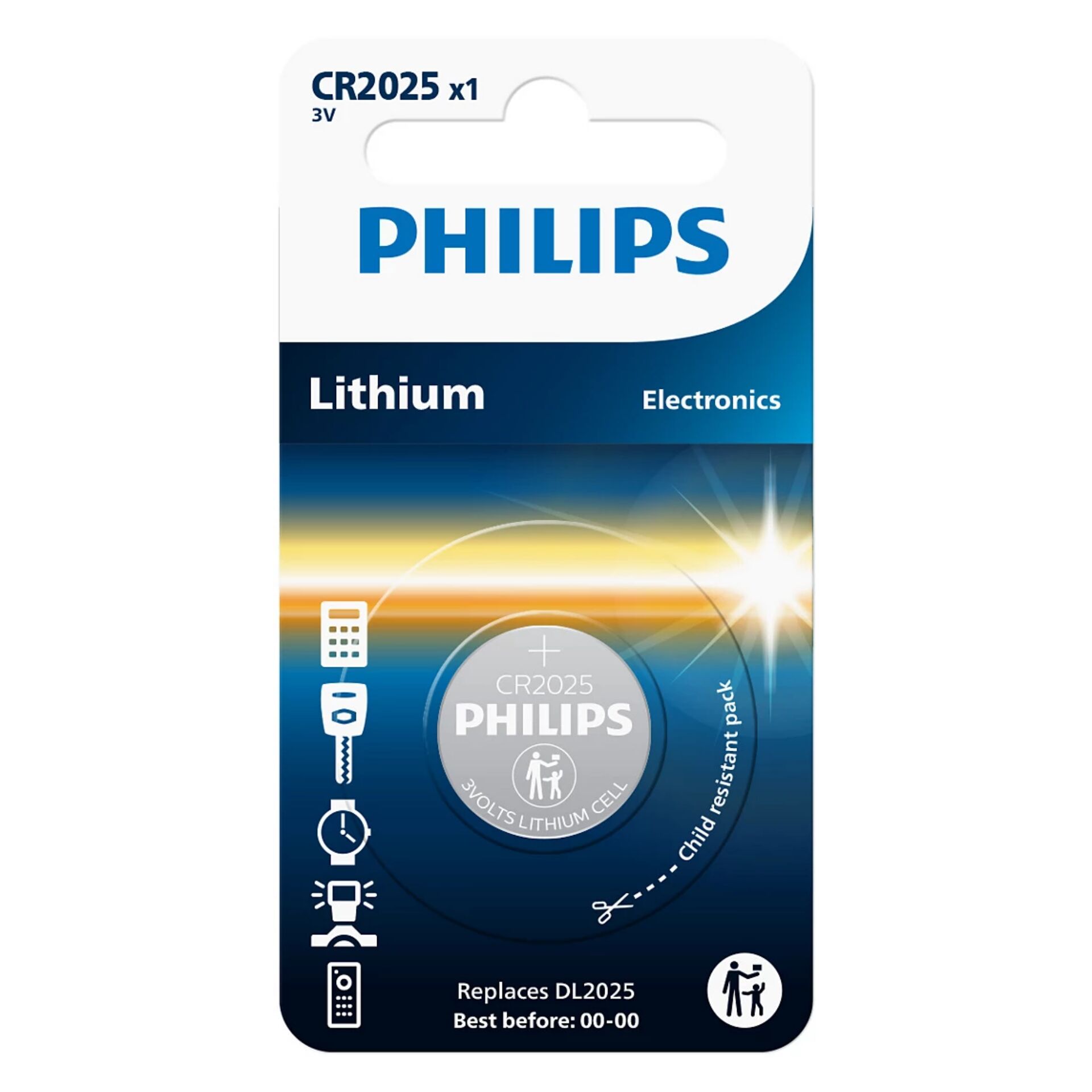 Philips Lithium 3.0V Knopfzelle  CR2025