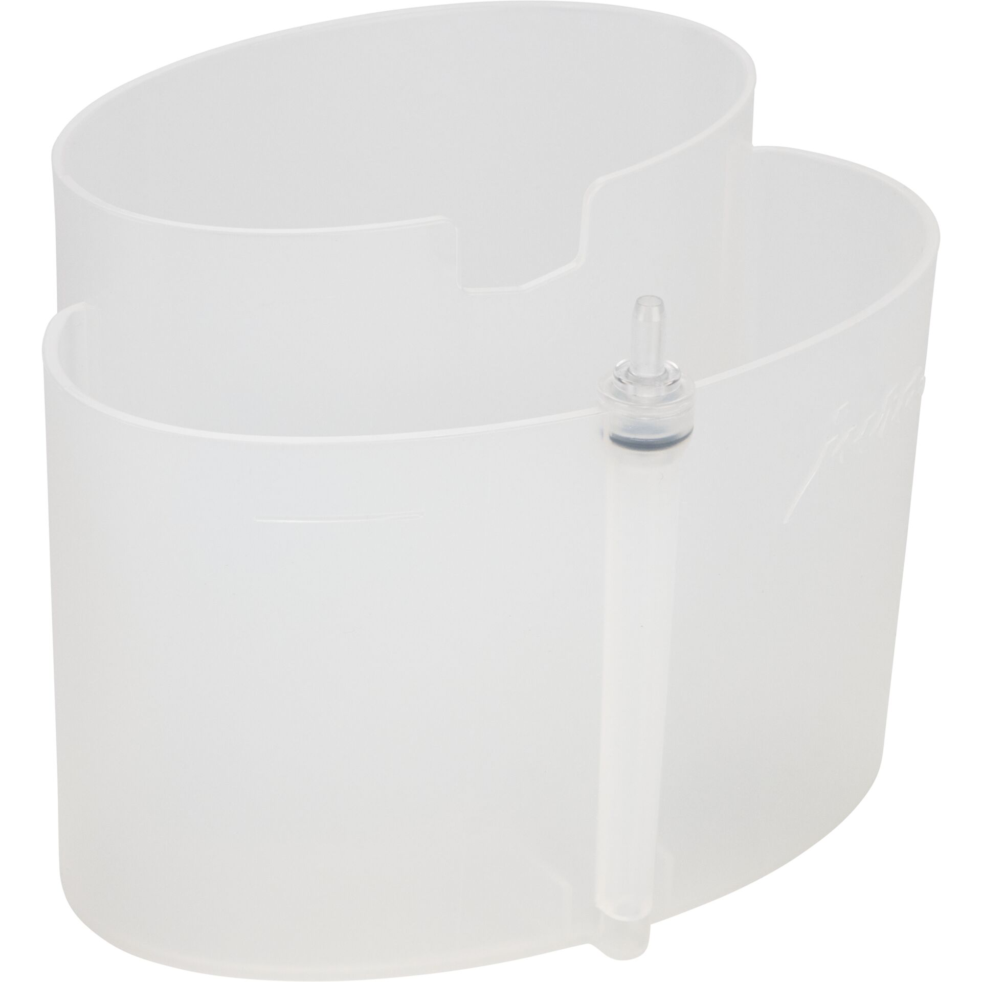 white, plastic, curved, divider, Becherhalter