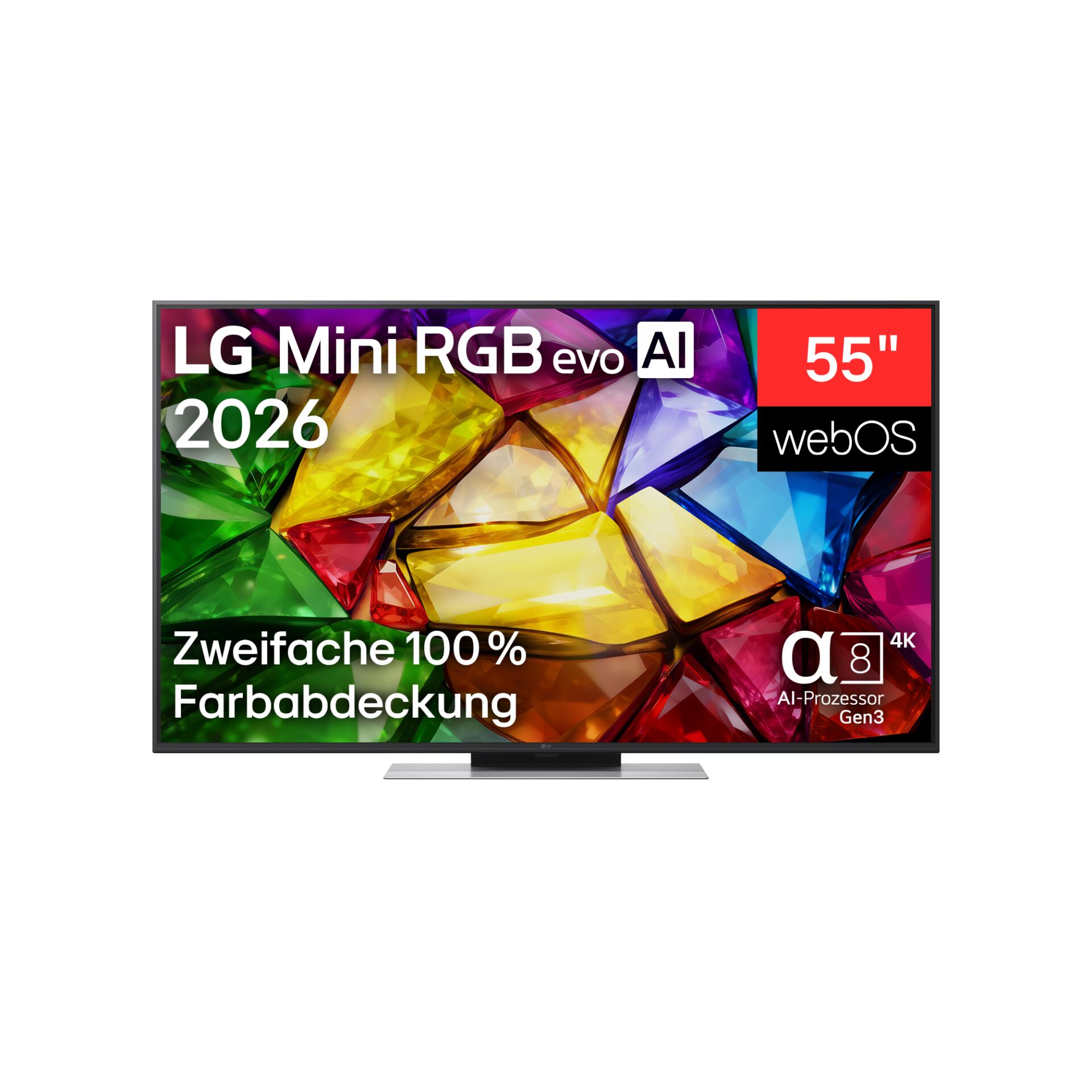 55Zoll, LED Fernseher, 4K, AI Prozessor, Farbdarstellung