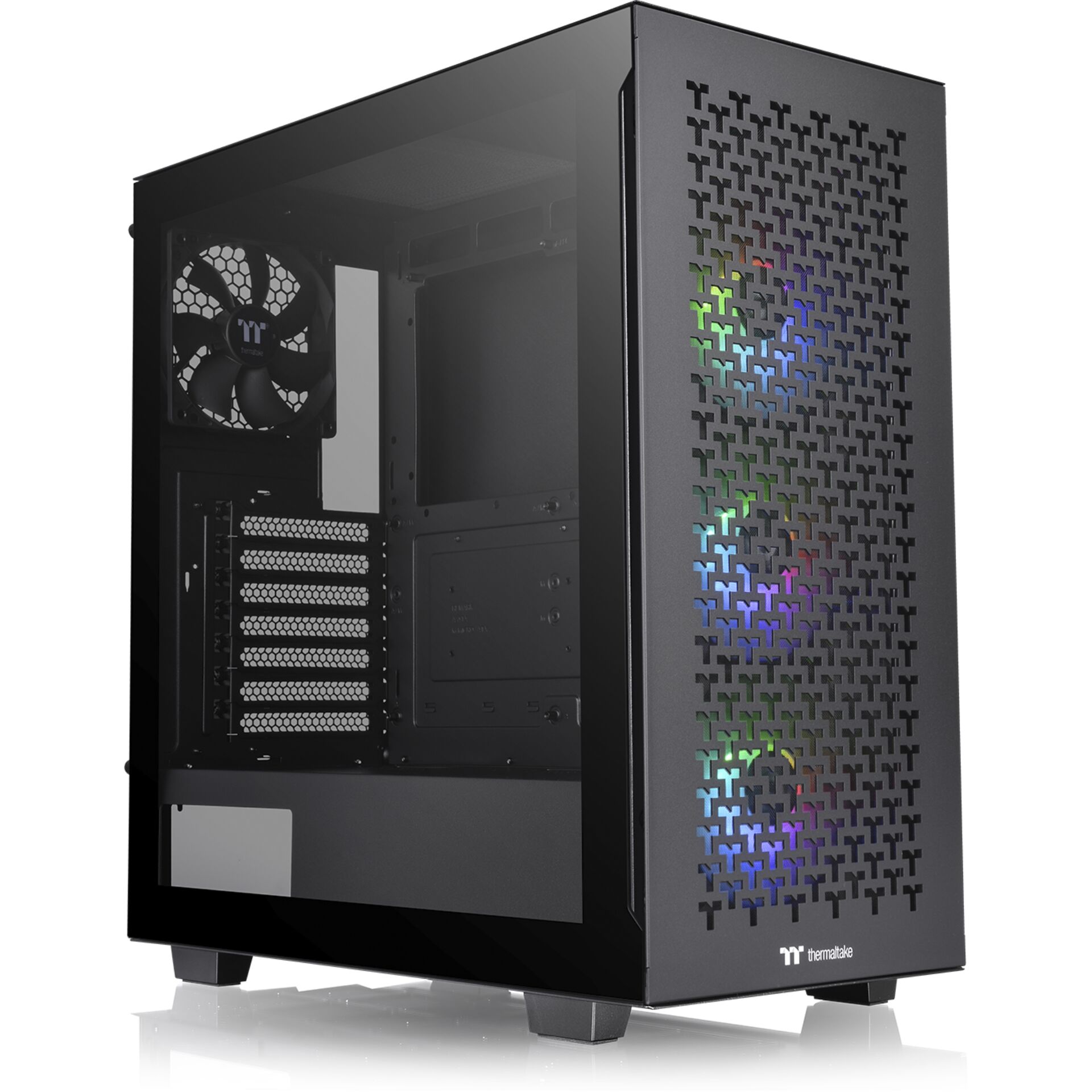 PC-Gehäuse, Midi-Tower, RGB-Beleuchtung, Schwarz, Verkapselung?