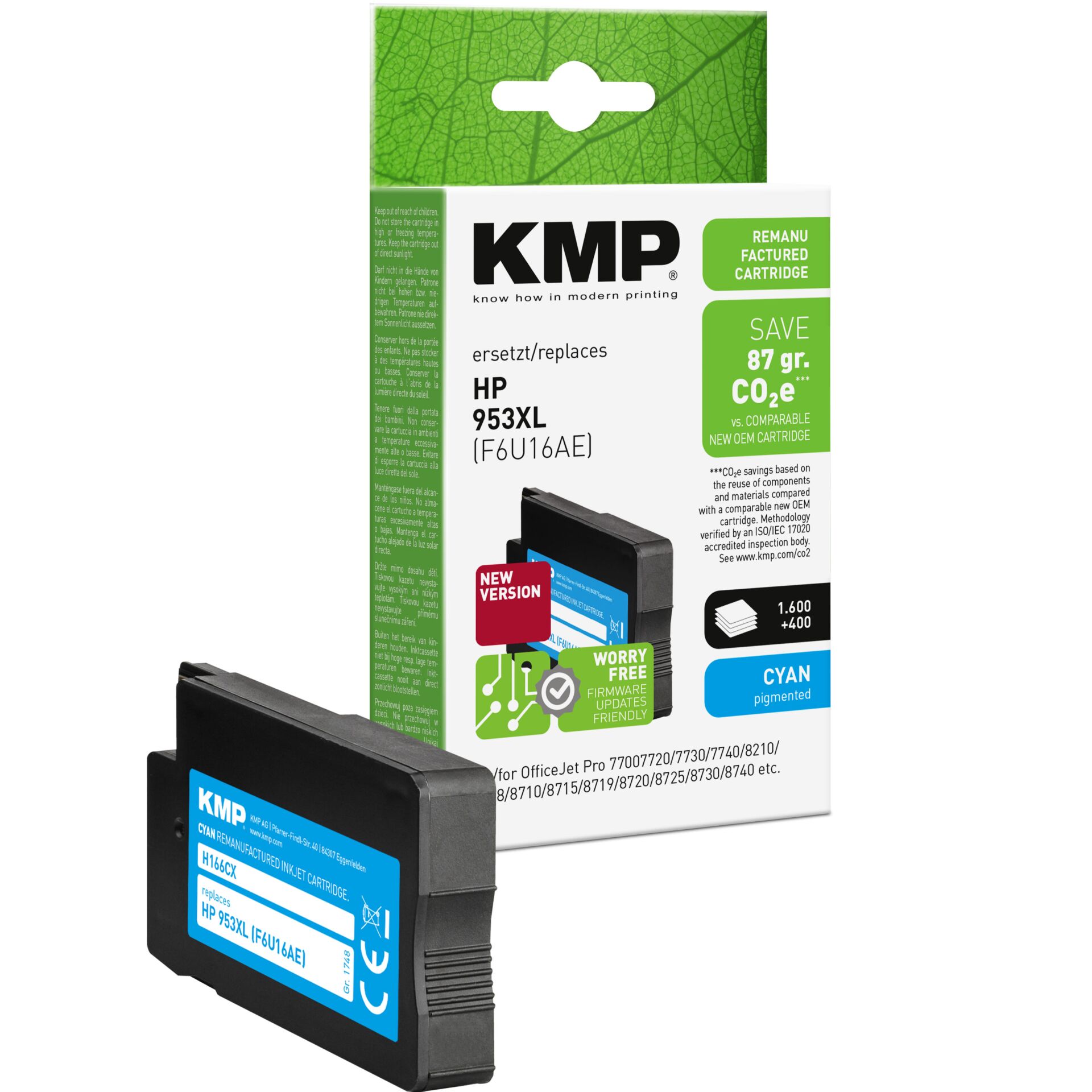 Adapter, Elektronik, Hardware, Computerausrüstung, QR Code, Tintenpatrone, HP Kompatibel, KMP, Cyan, Cartridge
