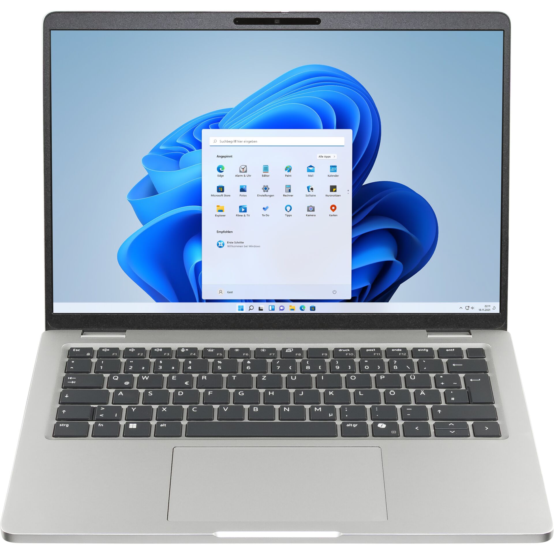 Laptop, Notebook, Windows, Touchpad, Silber