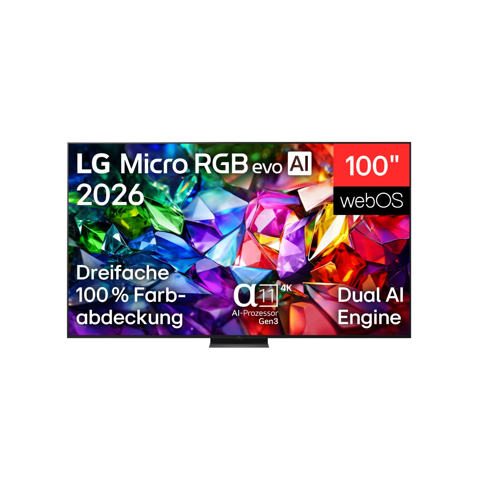 100 Zoll, LED-Fernseher, Ultra HD, Bildschirmgröße 100, AI-Prozessor Gen3