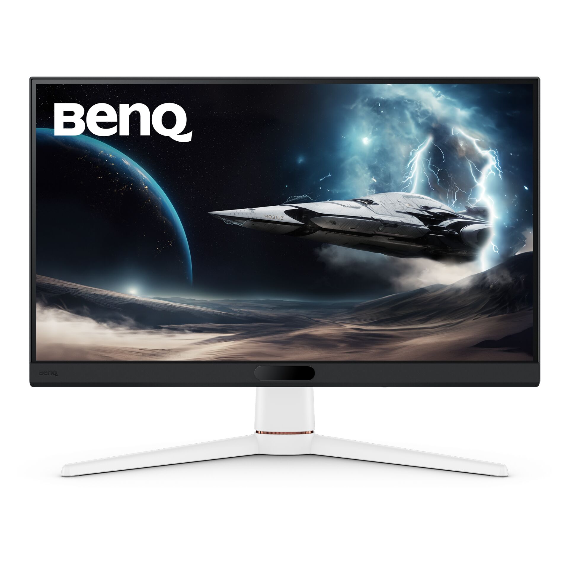 monitor, computer, display, space scene,  spaceship