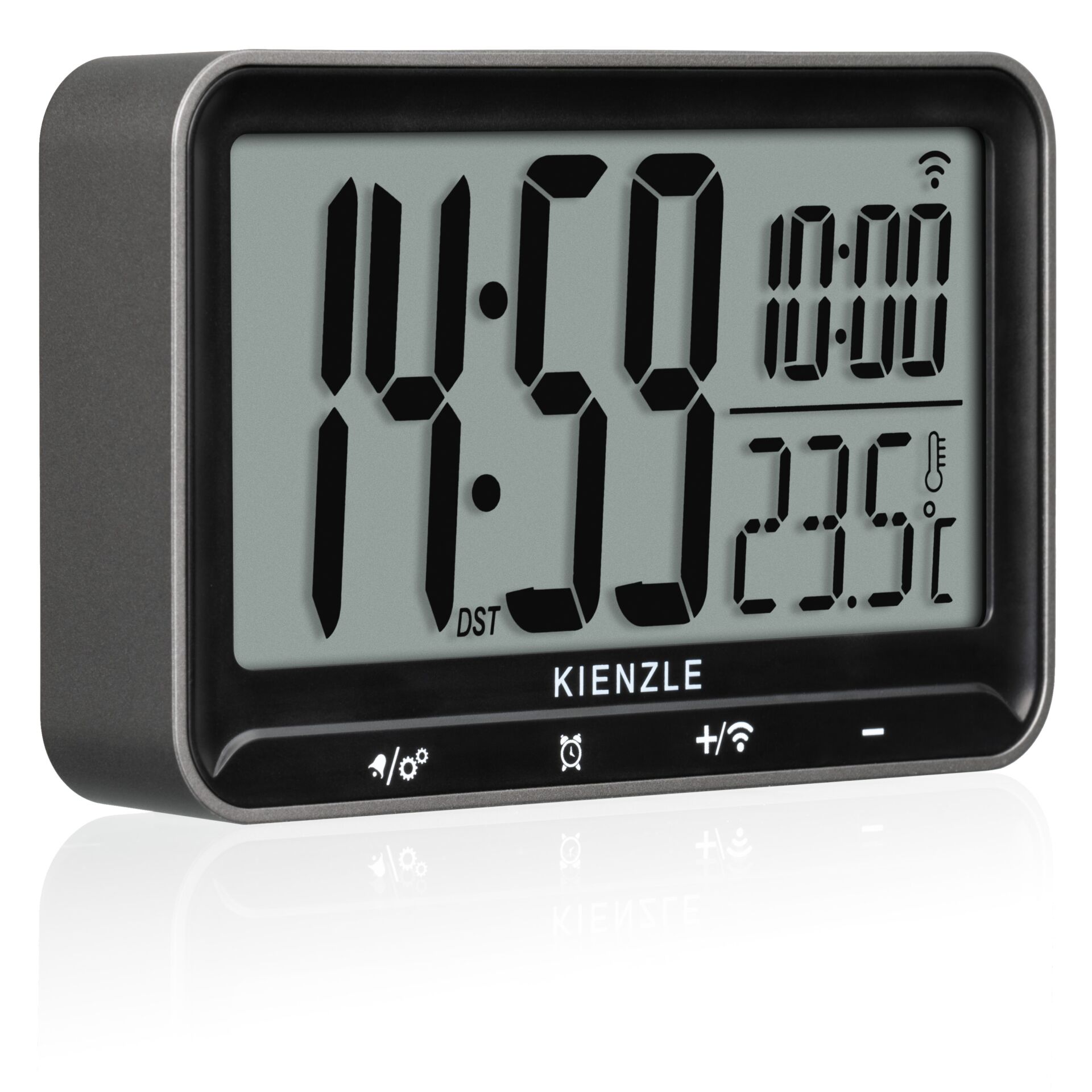 digitaluhr, LCD-anzeige, thermometer, Schlafzimmeruhr, Kienzle