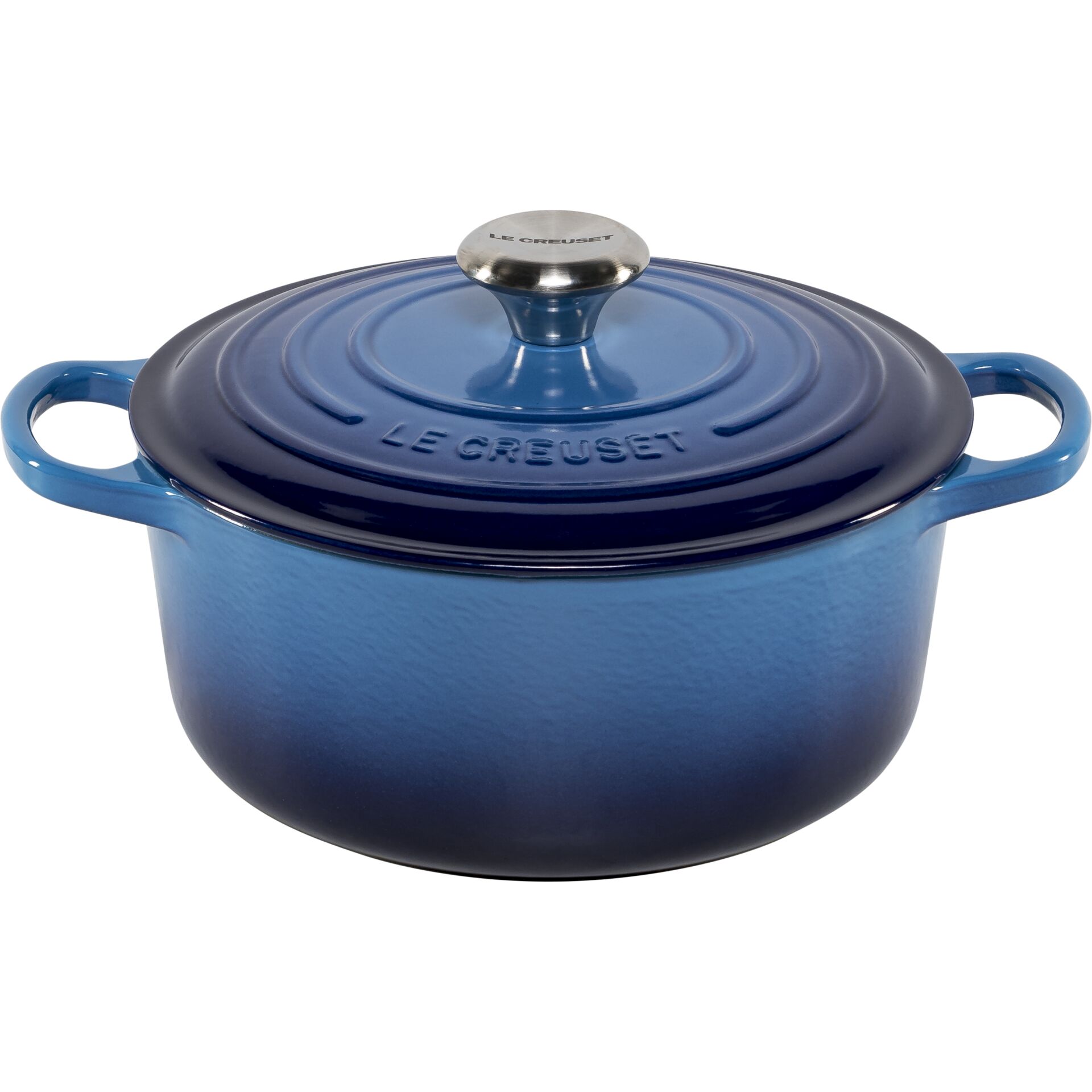Kochtopf, Gusseisen, Induktion, Blau, Deckel-knopf