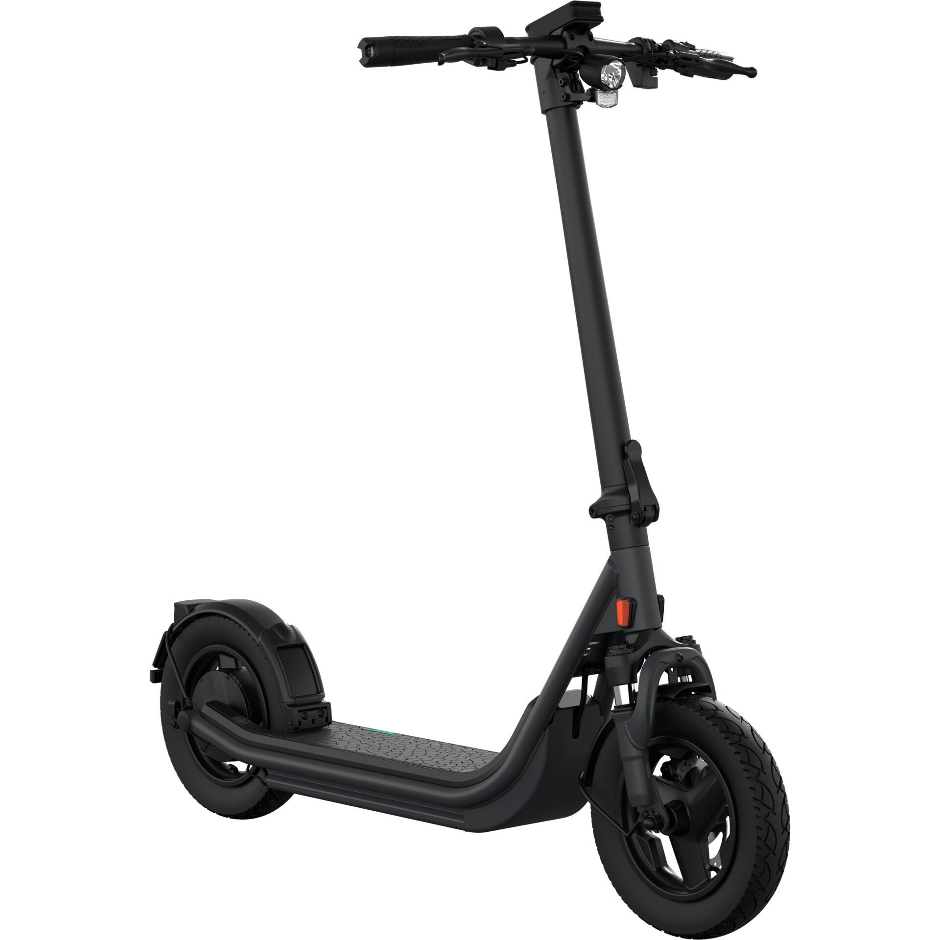 E-Scooter, Elektrofahrzeug, Scooter mit Akku, Schwarze Farbe, Gummi-Reifen