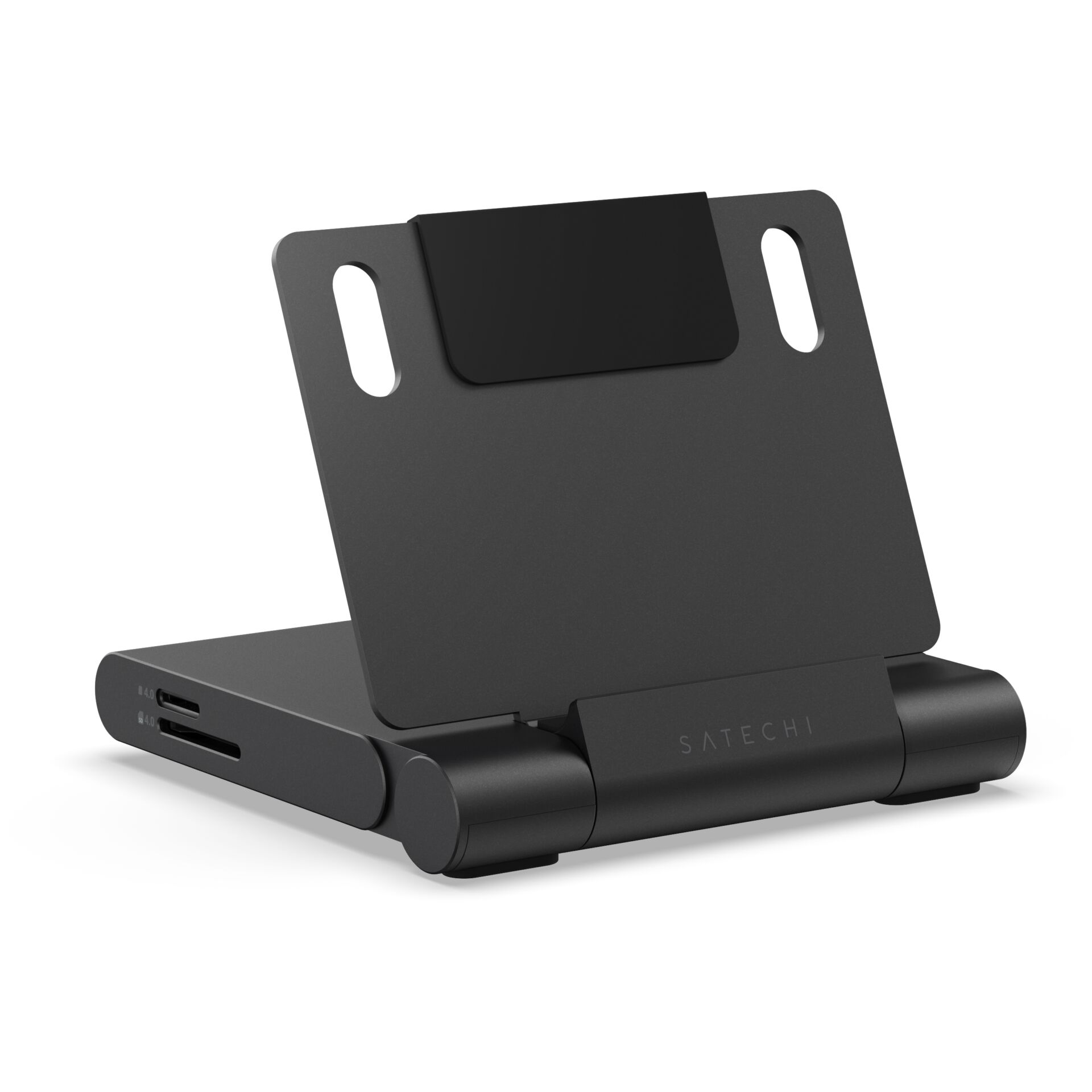 Laptop-Stativ, Verstellbarer Ständer, Telefone/Tablet Halter, Faltbar, Schwarzes Design