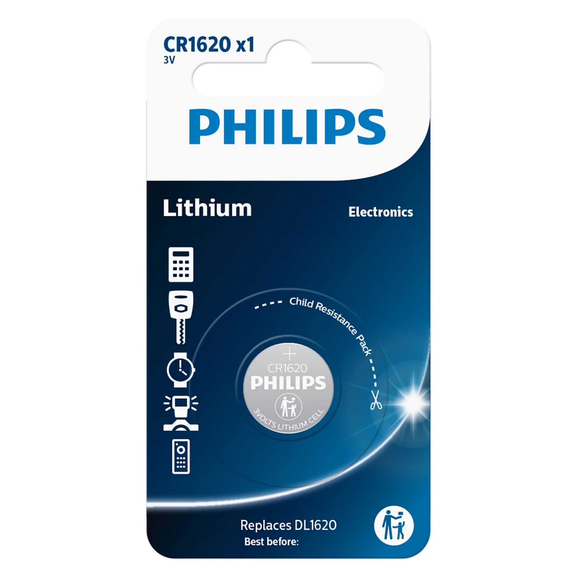 Philips Lithium 3.0V Knopfzelle  CR1620