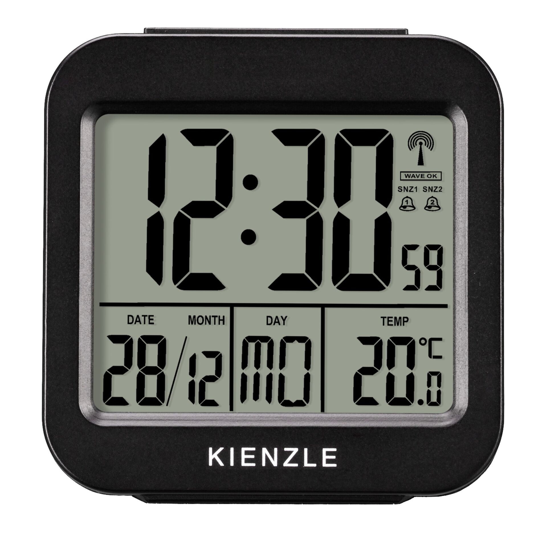 Digitaluhr, LCD-Display, Datum/Uhrzeit, Thermometer, Kienzle