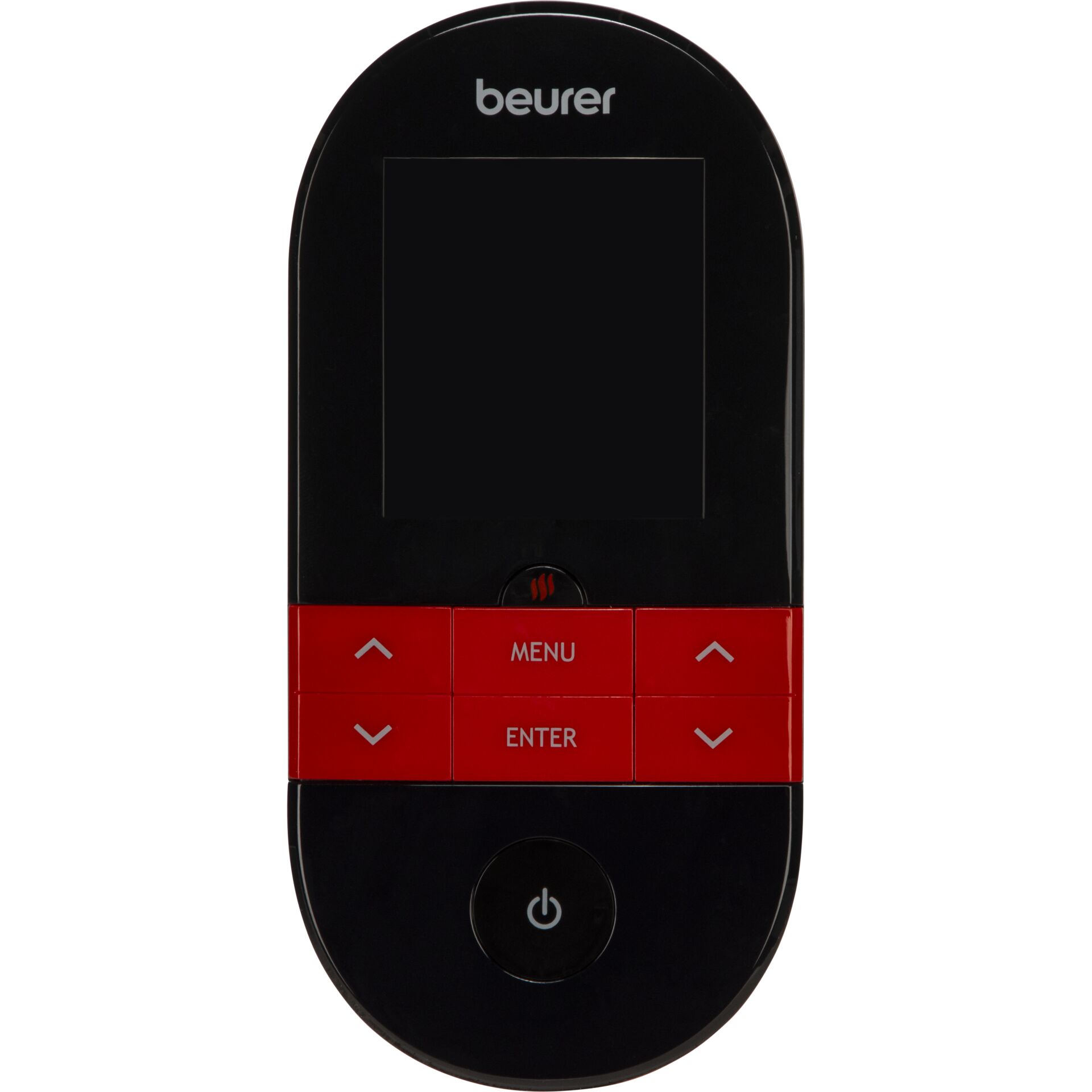 LED-Remote, Touchscreen, Schwarzes Gerät, Rote Tastatur, Netzschalter