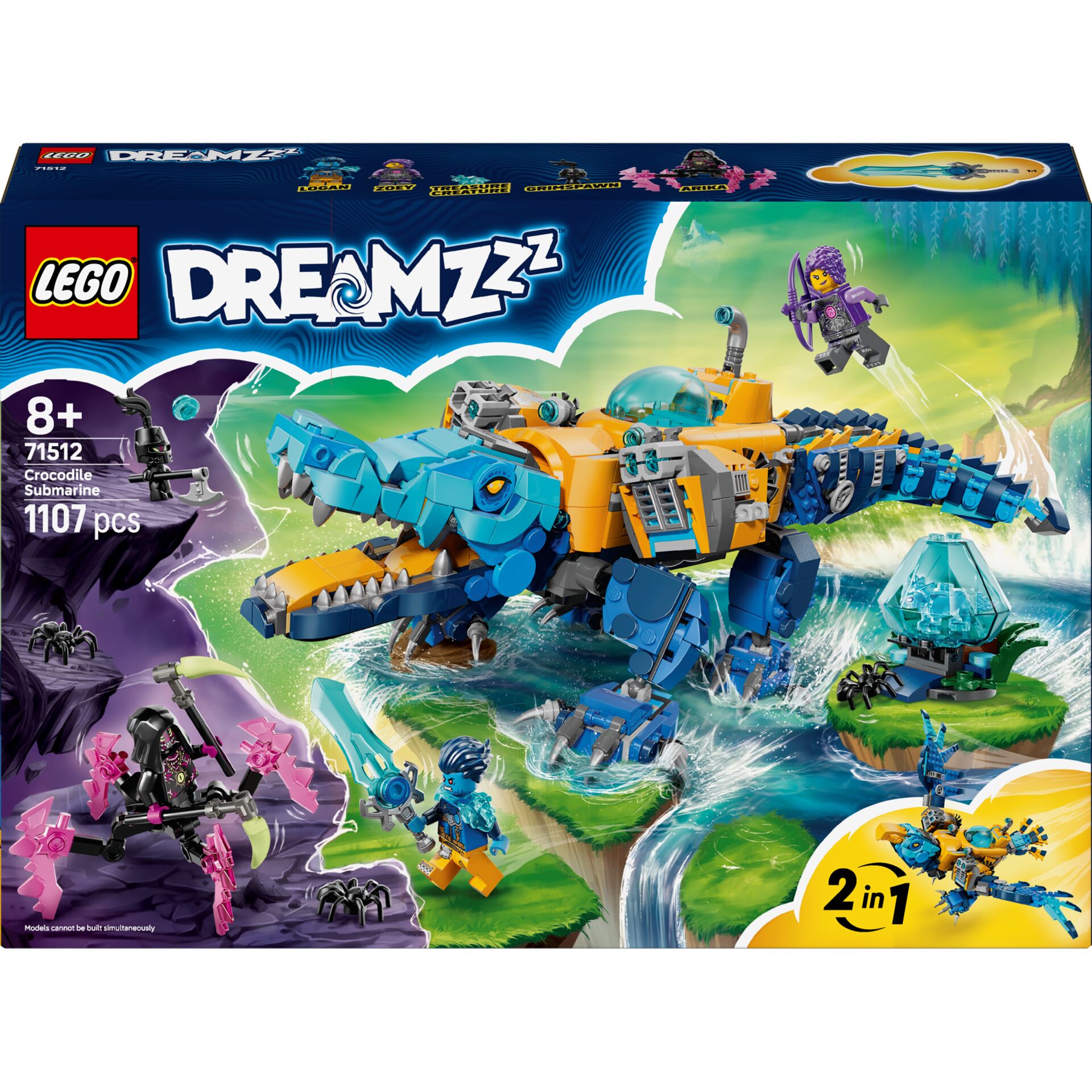 Lego, Dreamzzz, Krokodil-Unterwasserfahrzeug, 1107 Teile, 2-in-1