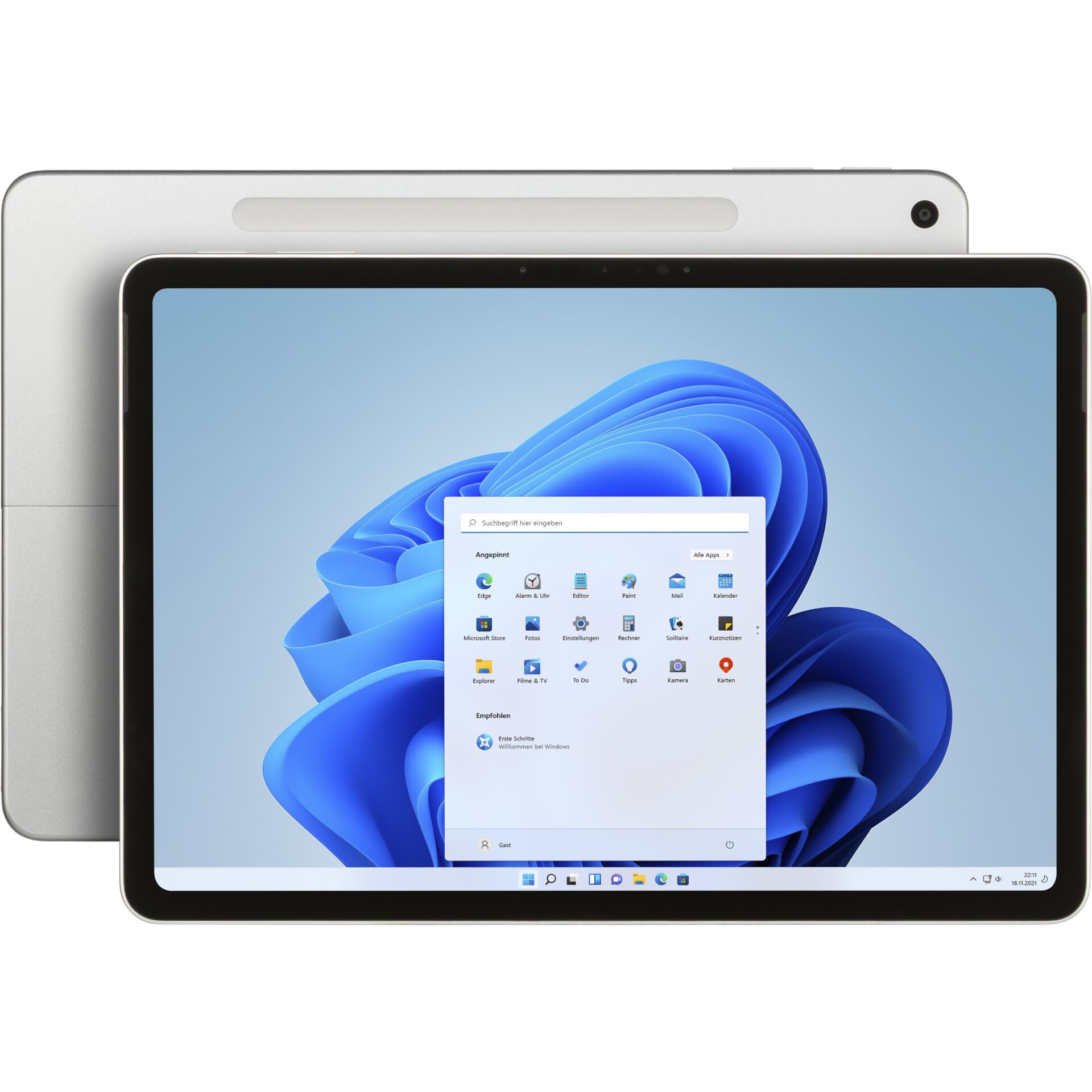Tablet, 12-Zoll, Windows, Blaues UI, Frontkamera