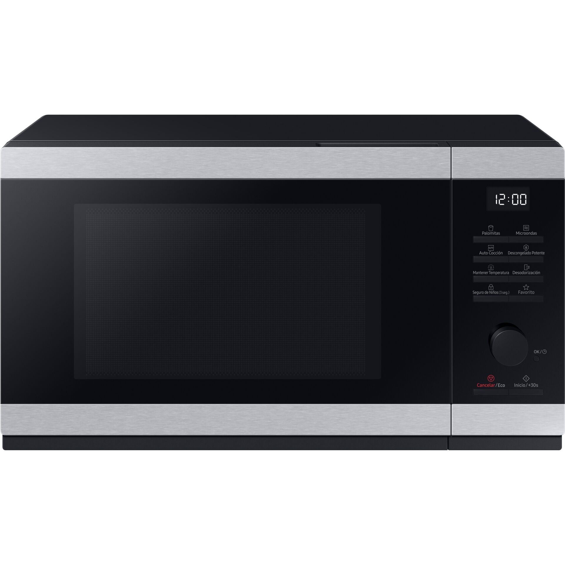 Mikrowelle, Backofen, Front-Panel, Edelstahl, Schwarz